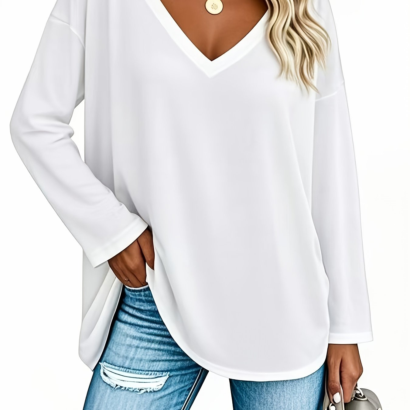 Aware - Maglietta da donna con scollo rotondo, a maniche corte, a sbuffo, alla moda, con stampa floreale, casual, a righe, colore nero, Blu, S