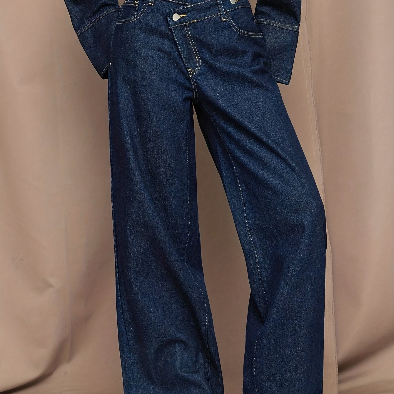 Women' Wear Baggy Straight Trousers Trendy Fashion Jeans Classic Washed Denim Trousers