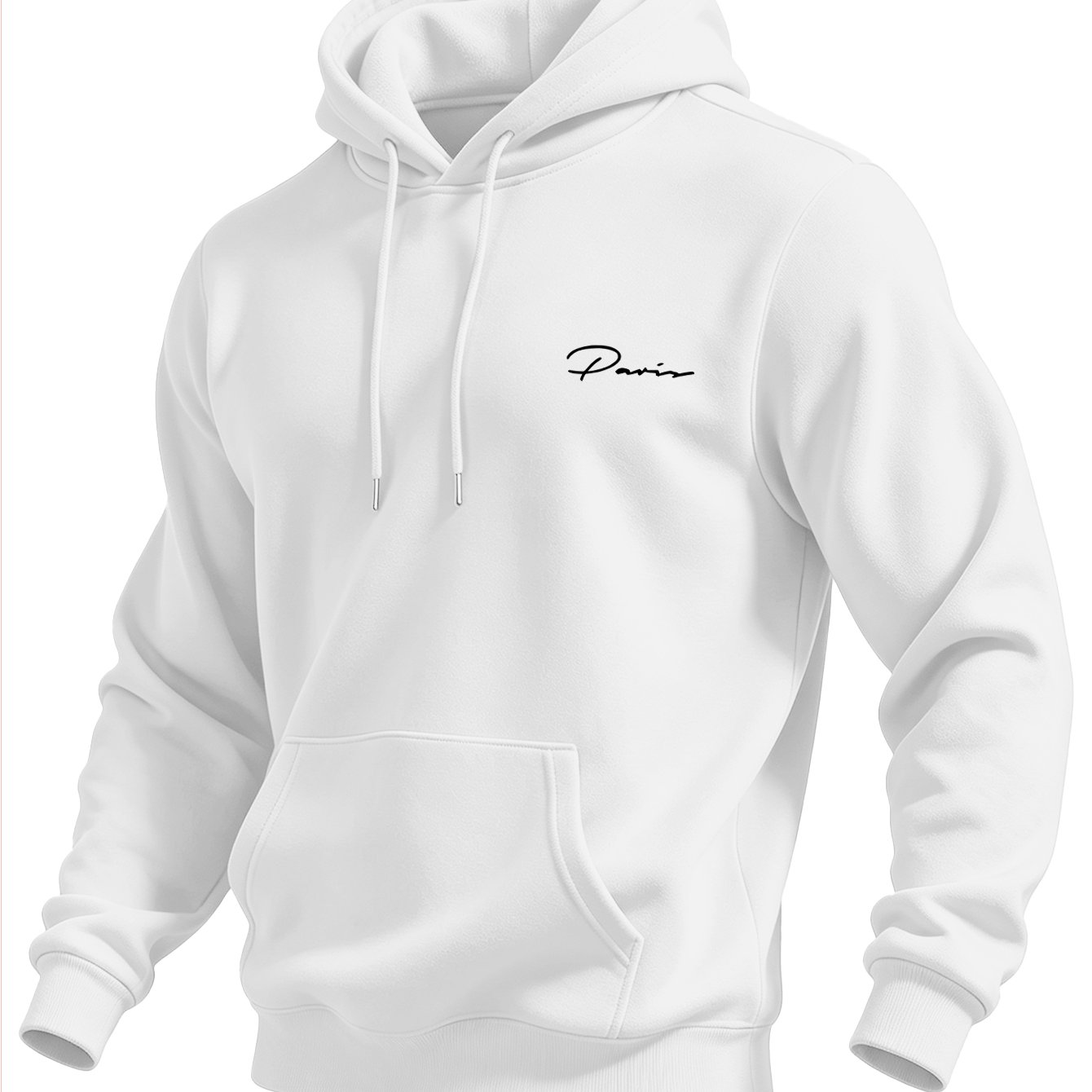 TEMU Vintage Minimalist Floral Script Print Men's Hooded Sweatshirt With Kangaroo Pocket And Drawstring, Versatile And , Autumn Essentials