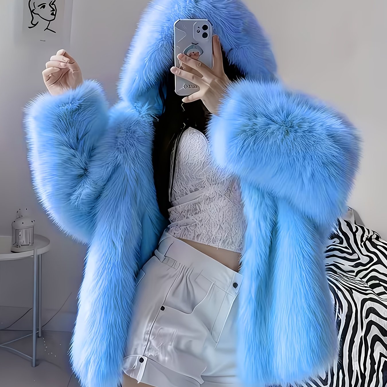 TEMU - Nuovo cappotto da donna inverno, giacca con cappuccio volpe, cappotto corto casual e