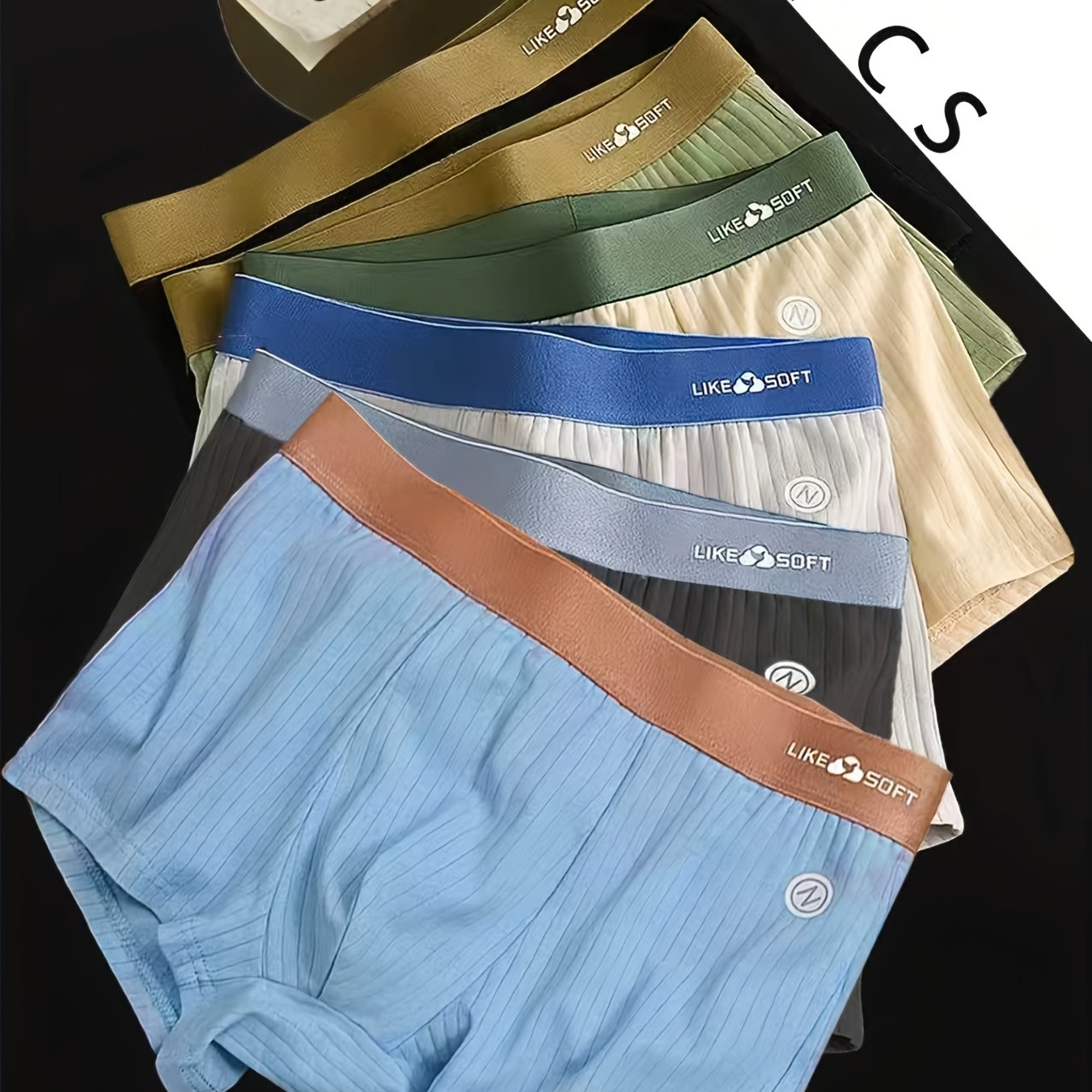 TEMU 3 Random Pieces Of Men's Letter-patterned Boxer Briefs. With Striped Design, Underwear Are Fresh And Stylish. Colors Are , Ideal For Daily Wear
