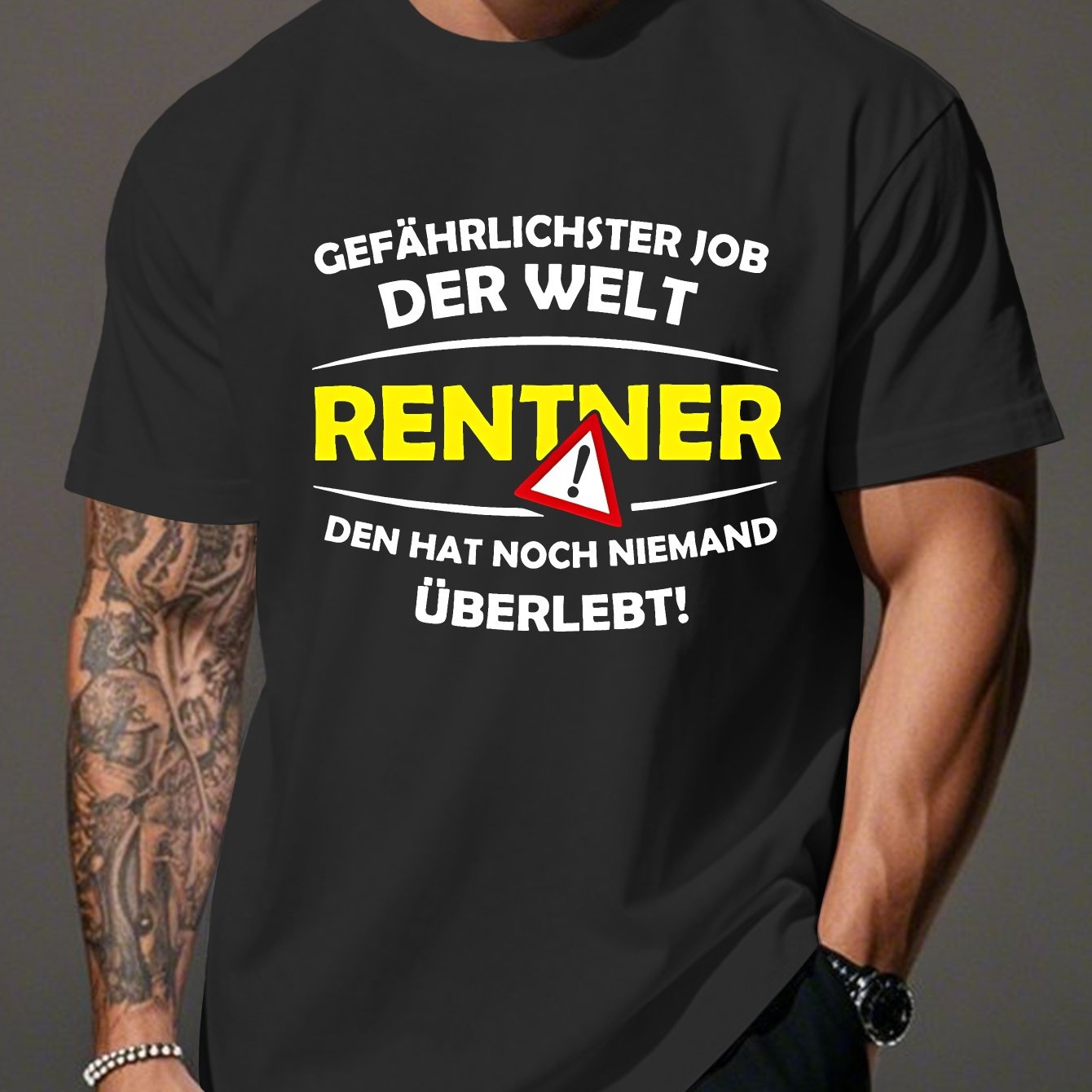 E-shop Herren Plus Size "Mieter" Grafik T-Shirt - Lustige deutsche Humor, lässiger Rundhalsausschnitt, kurze Ärmel, leicht und atmungsaktiv für den