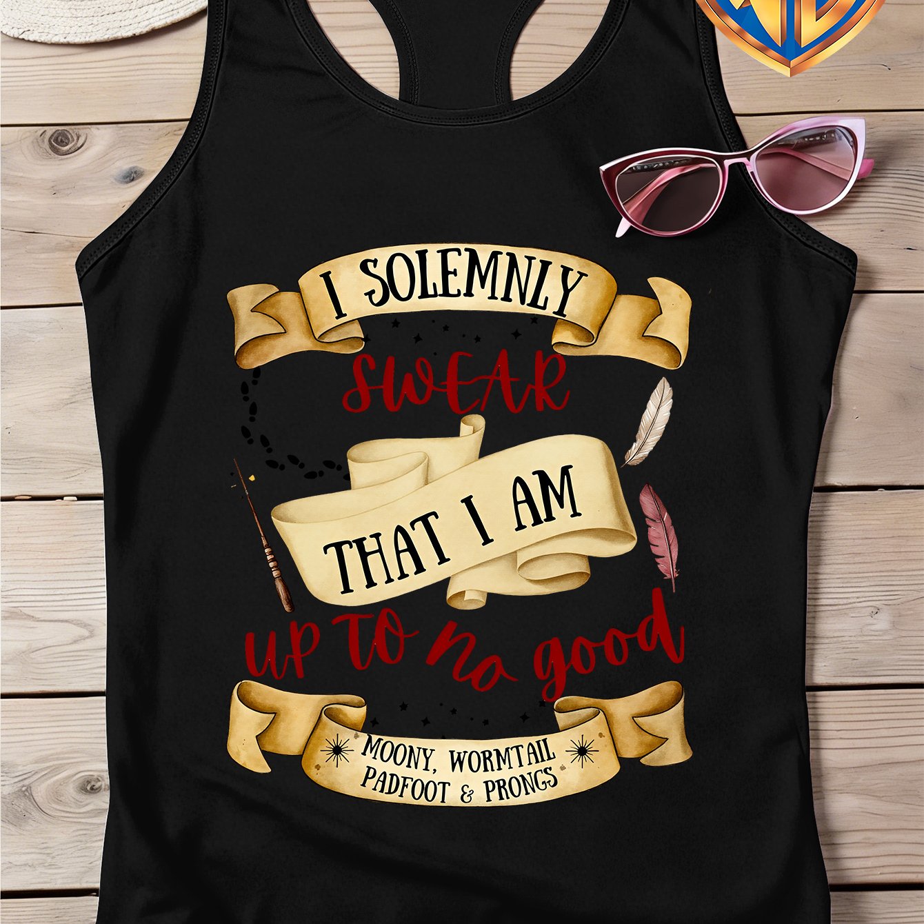TEMU . Genuine Licensed - /summer Women's Crew Neck Tank Top, 'harry Potter' Oath , Minimalist & Stylish, Y2k Style, Suitable For Commuting, Vacation
