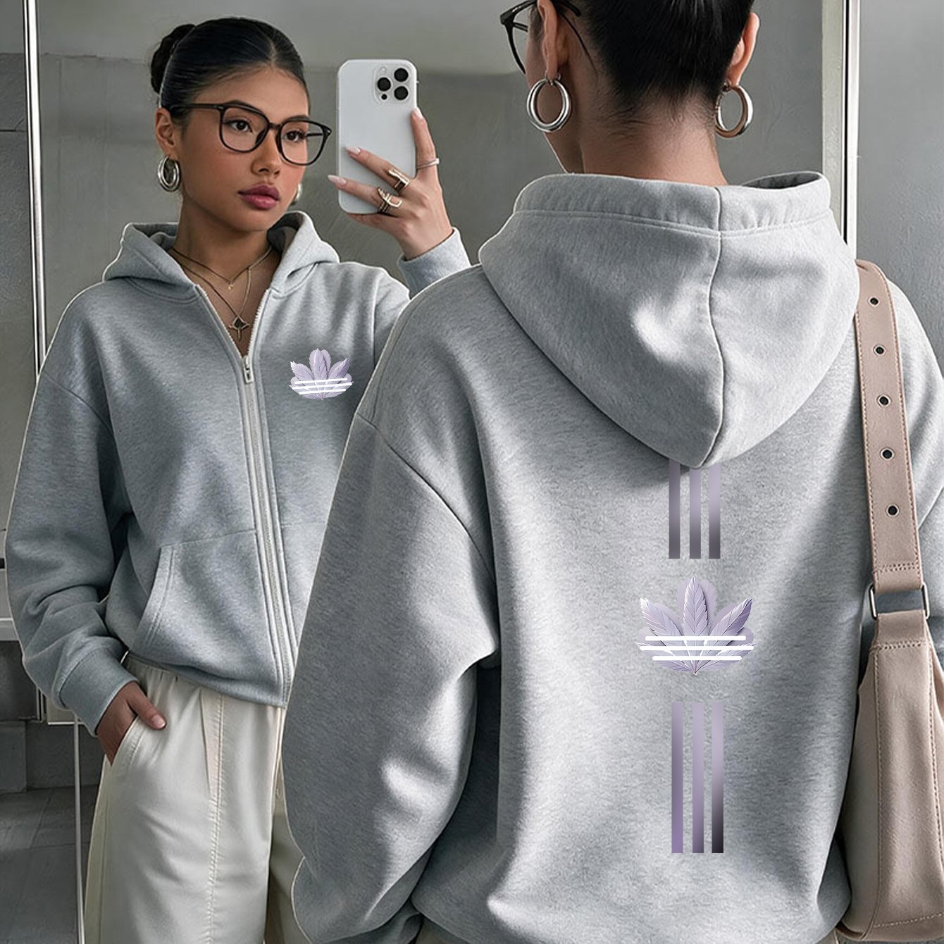 TEMU Artistic Gradient Striped Pattern Print - Y2k Zip-up Hoodie With Hood - Fashionable And Comfortable Zip-up Jacket, Suitable For Casual Athletic