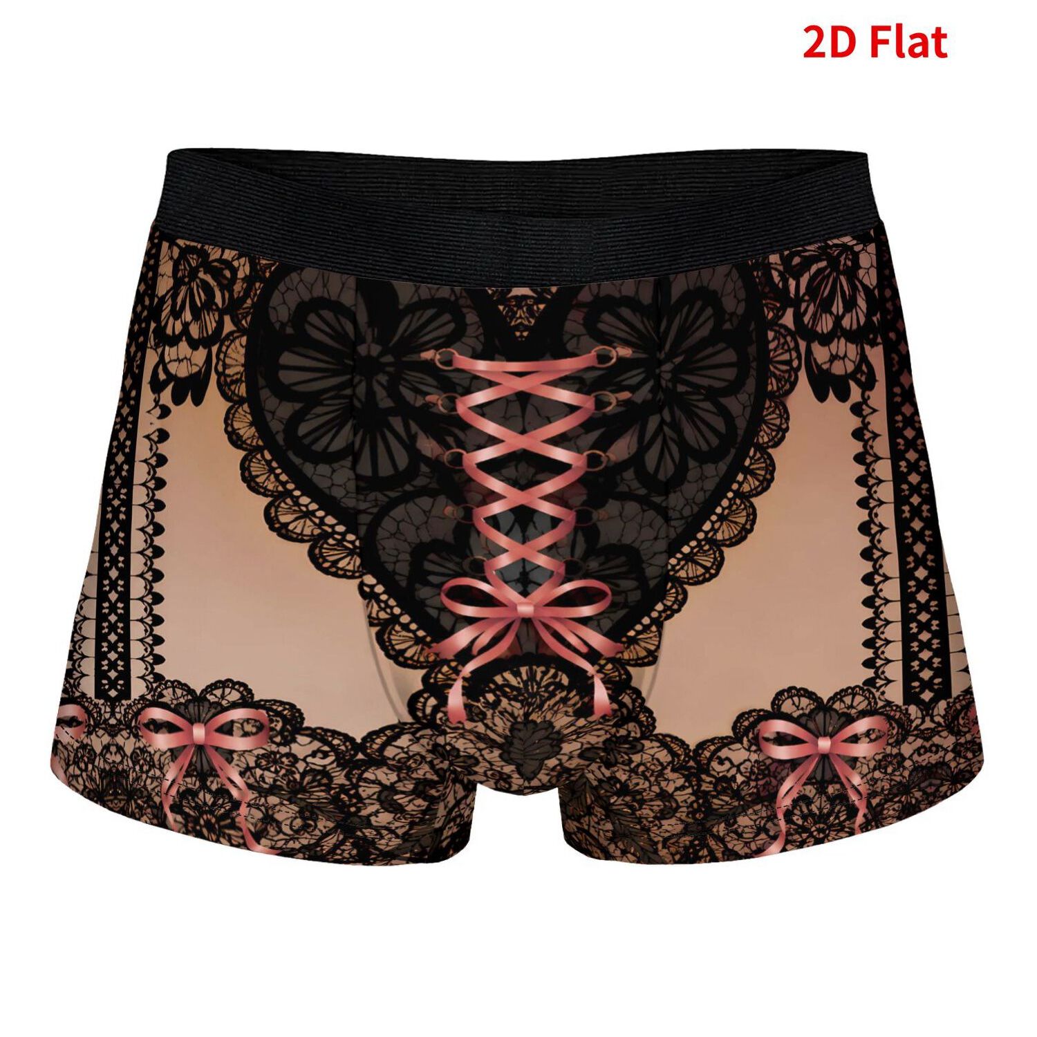 TEMU Biihudu Men's Soft Hipster Underwear With Bow Detail - Vibrant Colorful Boxer Briefs Suitable For Casual Attire, Non- Fabric & Random 2d Print