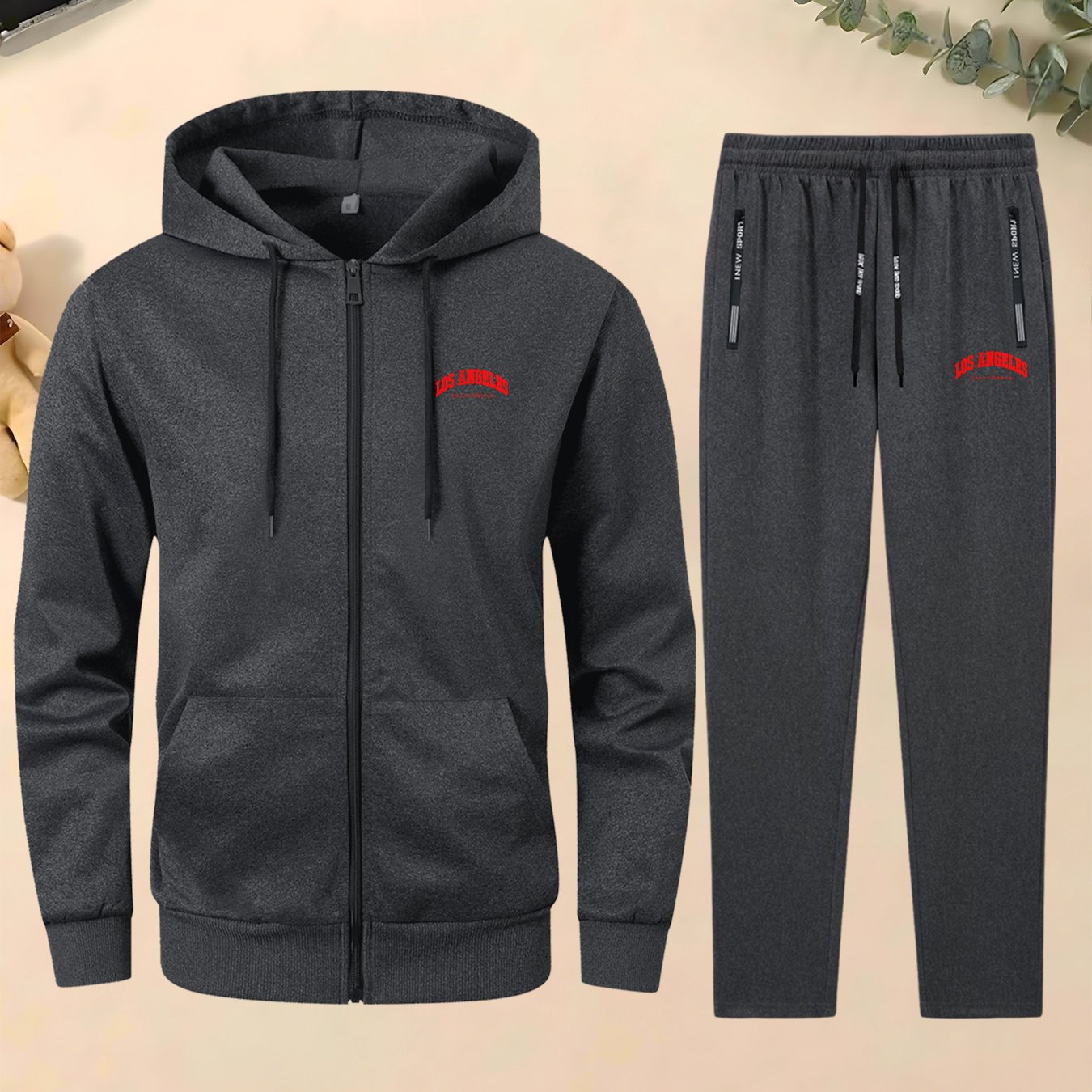 TEMU Un completo trendy da composto da giacca e pantaloni, caratterizzato da elementi minimalisti, per un look casual autunnale e invernale.