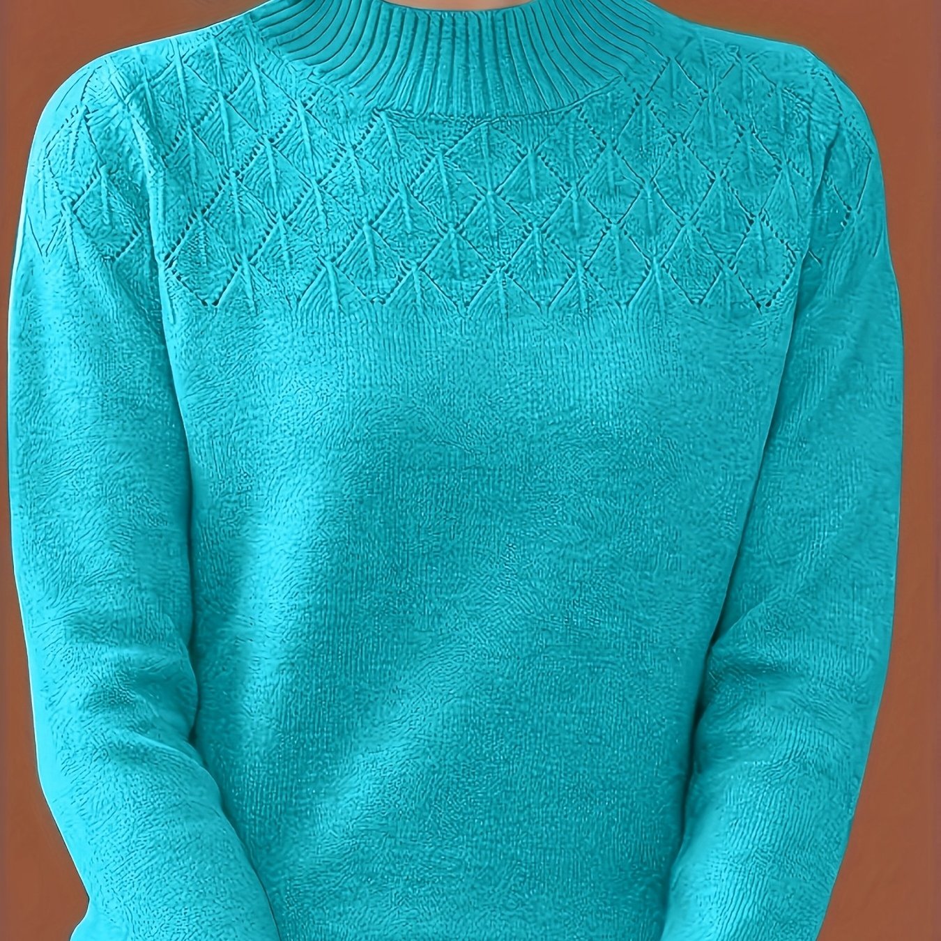 E-shop Zielgerichteter Damen Freizeit High Neck Pullover - Lockerer Kurzarm-Stil, Unverzichtbar zum Anziehen mit Jeans und Kleidern in allen