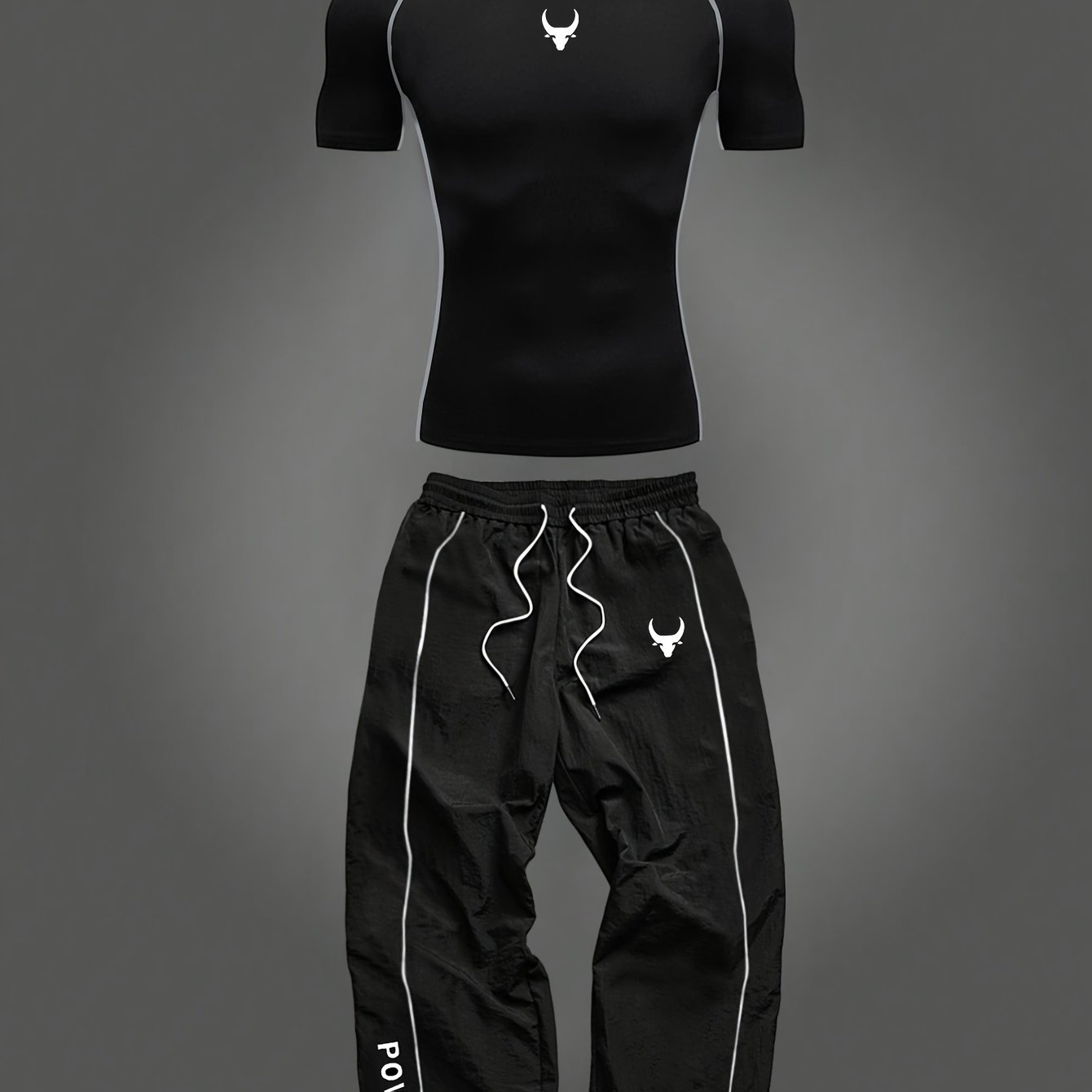 TEMU Completo sportivo da per allenamento in palestra, T-shirt aderente e pantaloni lunghi, abbigliamento sportivo casual, lavabile in lavatrice ma