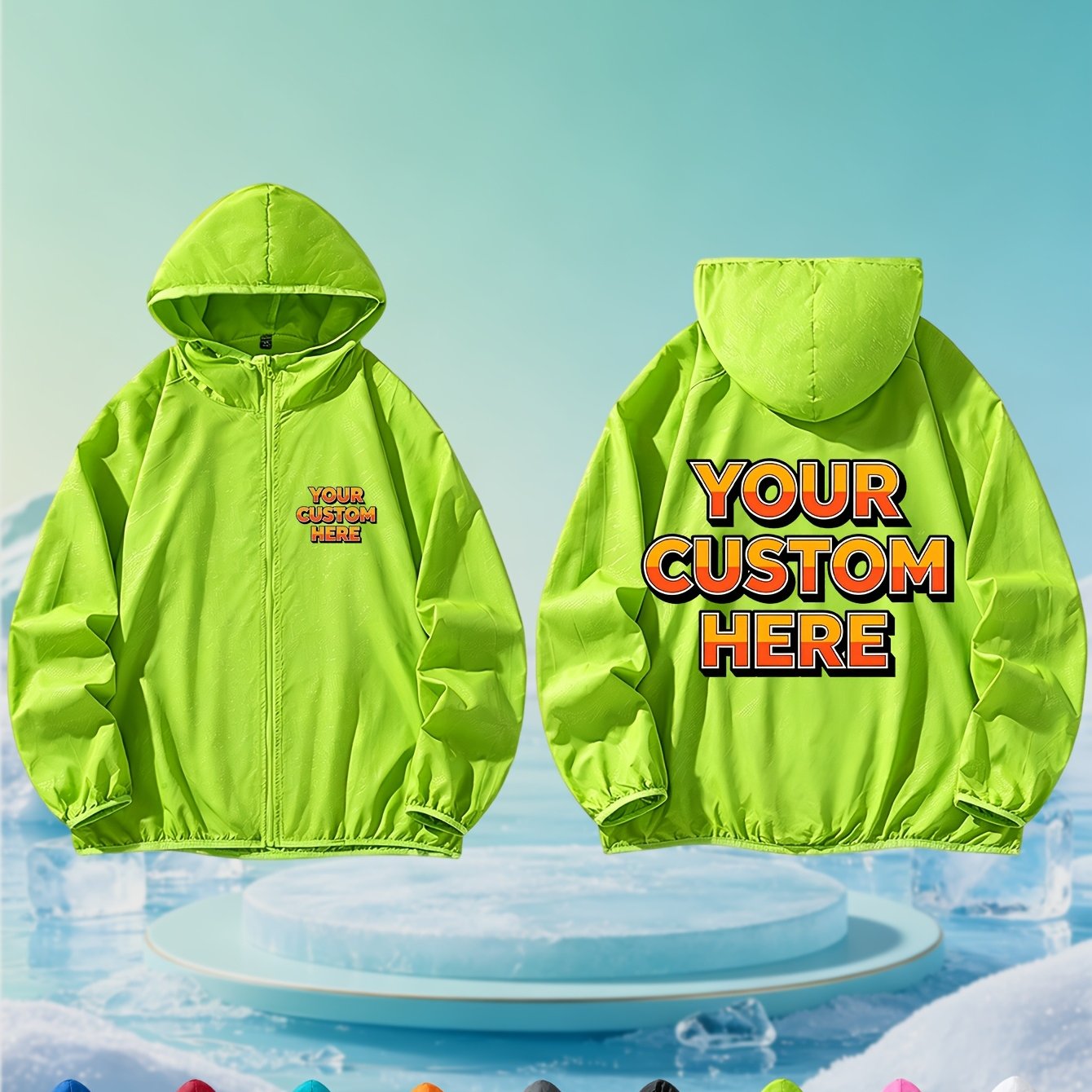 TEMU Custom Men's Lightweight Jacket, Men's Sunscreen Top, Regular Fit, Suitable For Outdoor Fishing And Daily Commute, Custom Printing Of