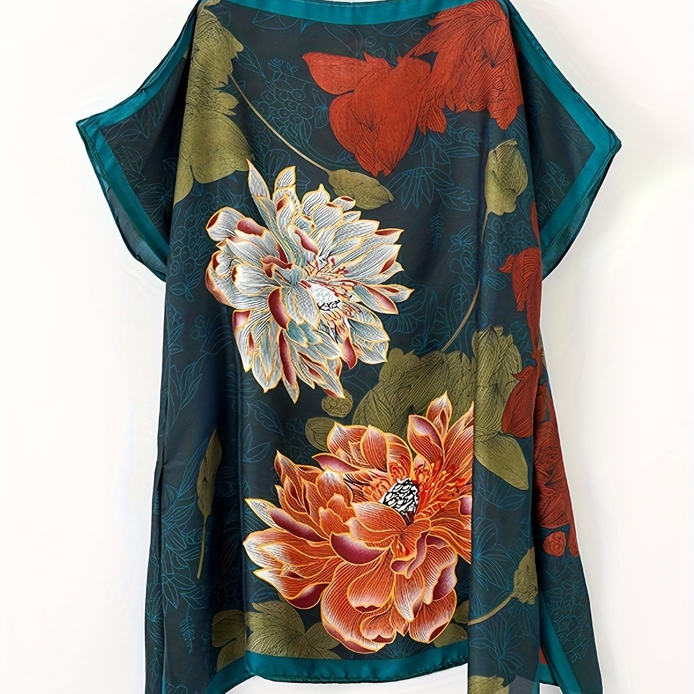 TEMU Lijin Brocade Ropa de Lujo para Mujer, Protector Solar de Viaje con Estampado , Estilo Bohemio