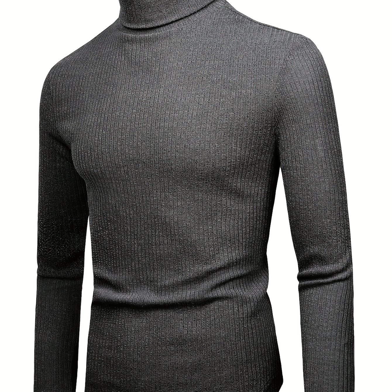 TEMU Spring/autumn New Arrival - Men's Casual Fashion, Trendy Half-turtleneck - Comfortable And Breathable - Simple And Versatile Long Sleeve, Slim