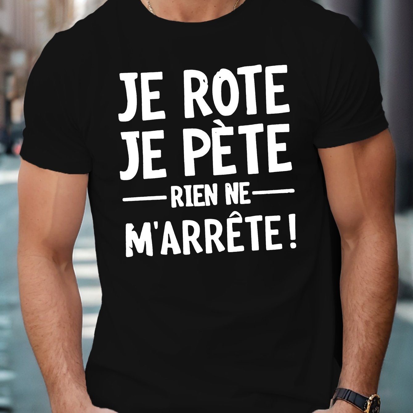 TEMU T-shirt humoristique français pour homme à manches courtes, haut d'été
