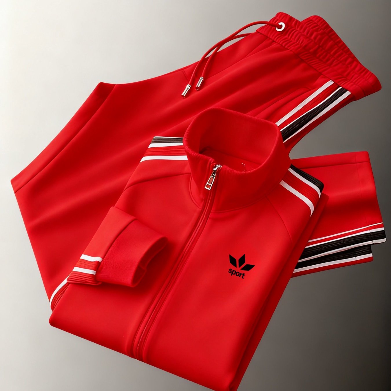 Image of Two-piece Set. New Arrival: Casual And Stylish 3d Printed Windproof Zip-up Jacket Set, Suitable For Men And Women. Styles And , Suitable For