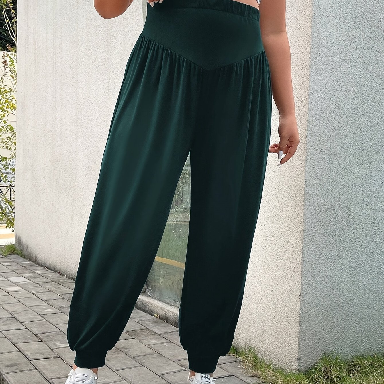 TEMU Plus Size Damen Weite Hosen – Plus Size Freundliche Weite Hosen mit elastischem Bund, geeignet für Frühling, Sommer Herbst – Casual &