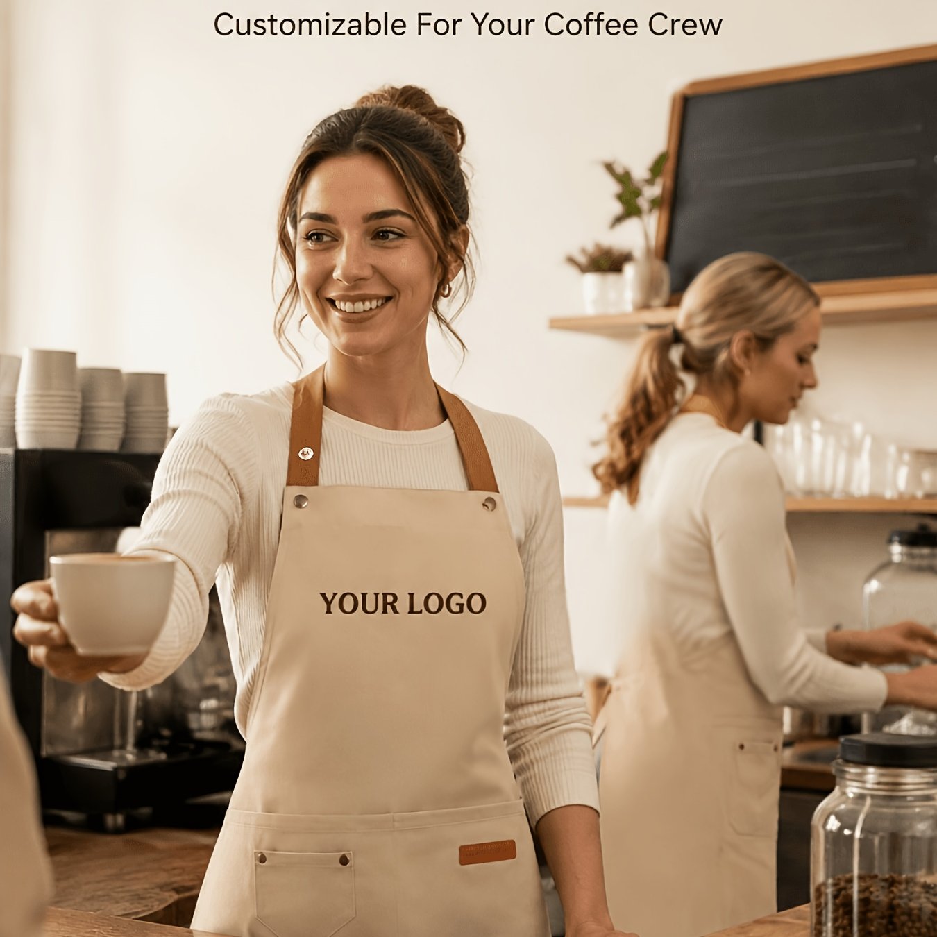 TEMU [personalized Customization] Practical Apron Customization, Personalized Logo Pattern Customization By Sending Pictures Or Text, , Adjustable,