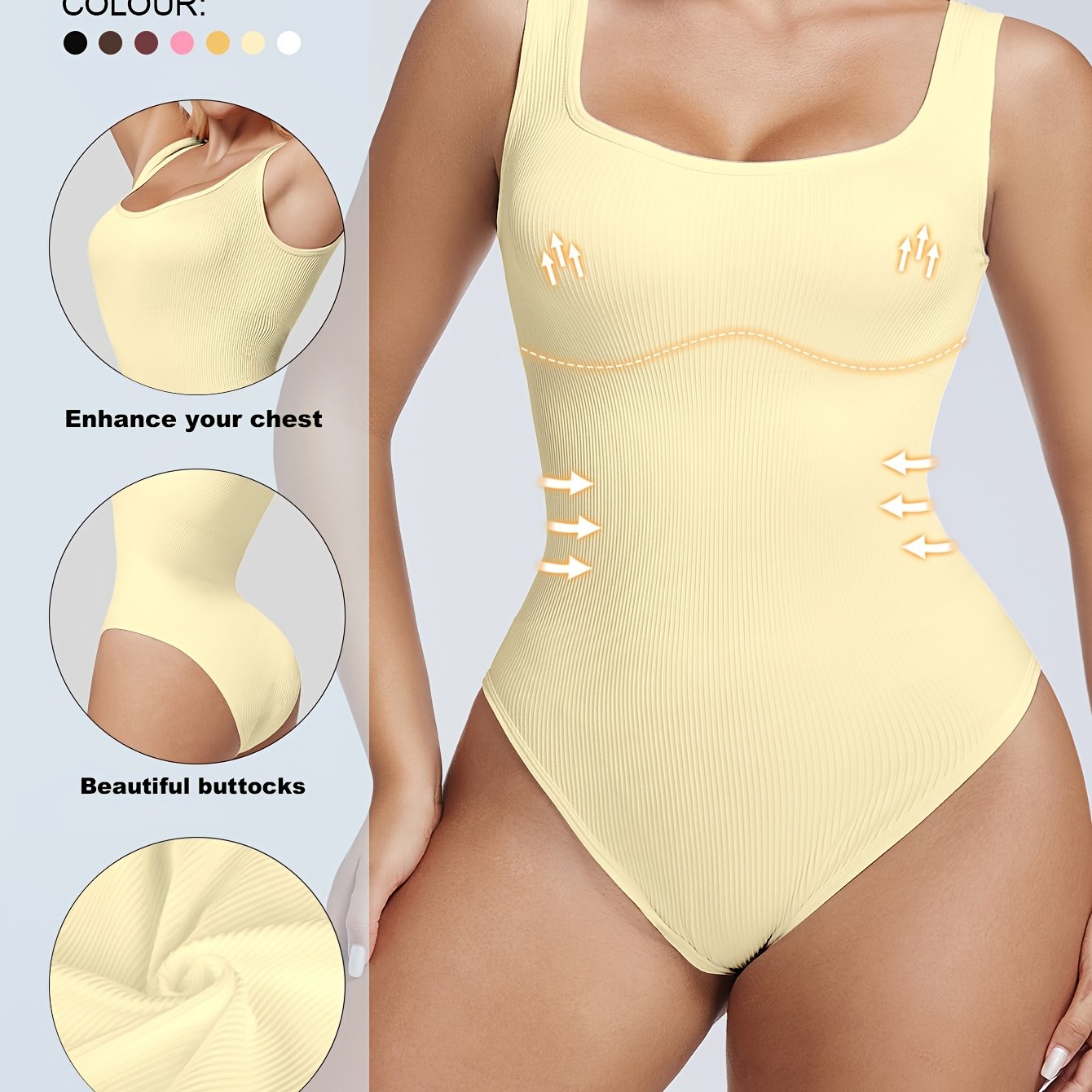 Image of Women' Color Tie-dye Sand Washing Square Neck Women's Body Shaping Briefs, Bodysuits Bodysuits Tummy Lifting And Hip Lifting Sexy Vest Square Neck Threaded Briefs Comfortable Body Shaping Bodysuits
