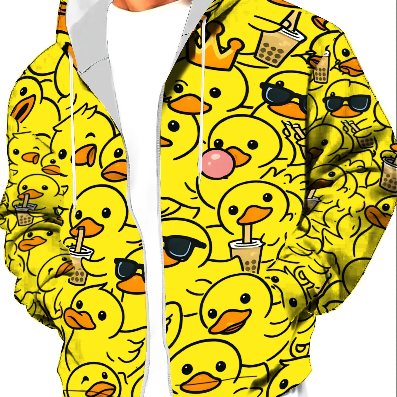 TEMU Themed Men's Polyester Zip-up Hoodie. Fun And . Trendy Style. Features A "a" Letter. Some Stretch. Loose And Comfortable. Suitable For Outdoor