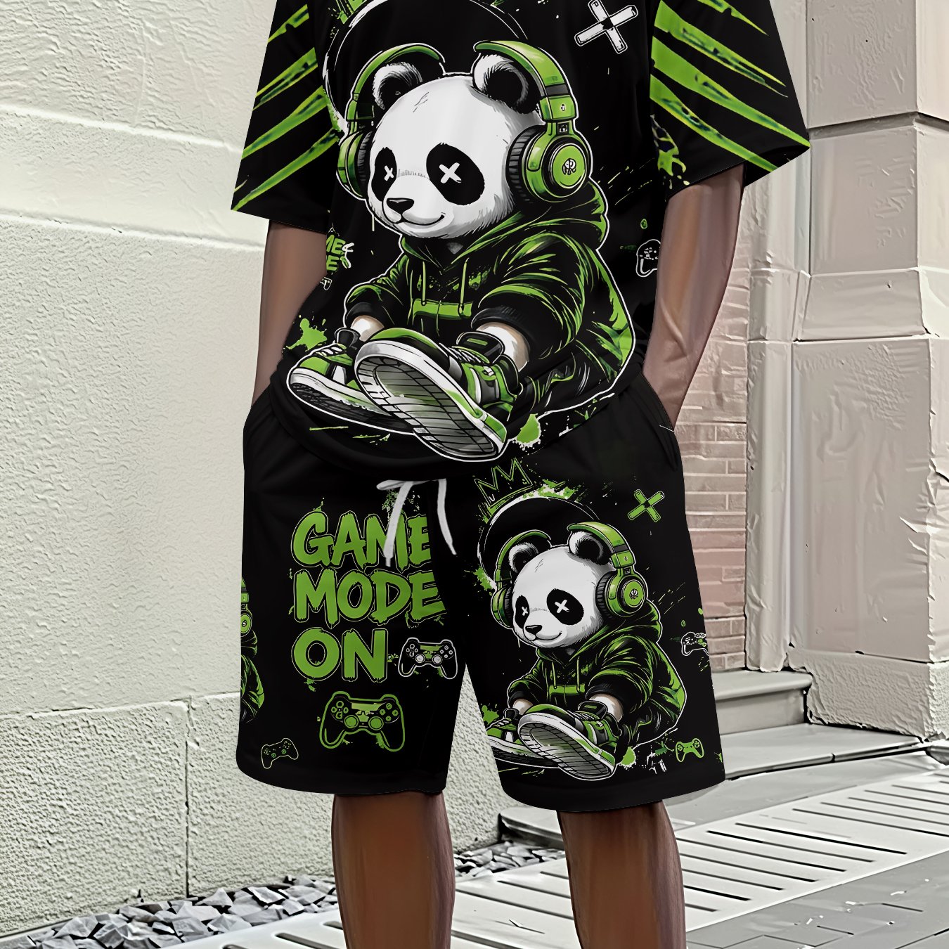 TEMU Men's Casual Short-sleeve Top And Shorts Set With , Trendy , Stylish And Elegant To Effortlessly Create Men's Outfits For Various Occasions