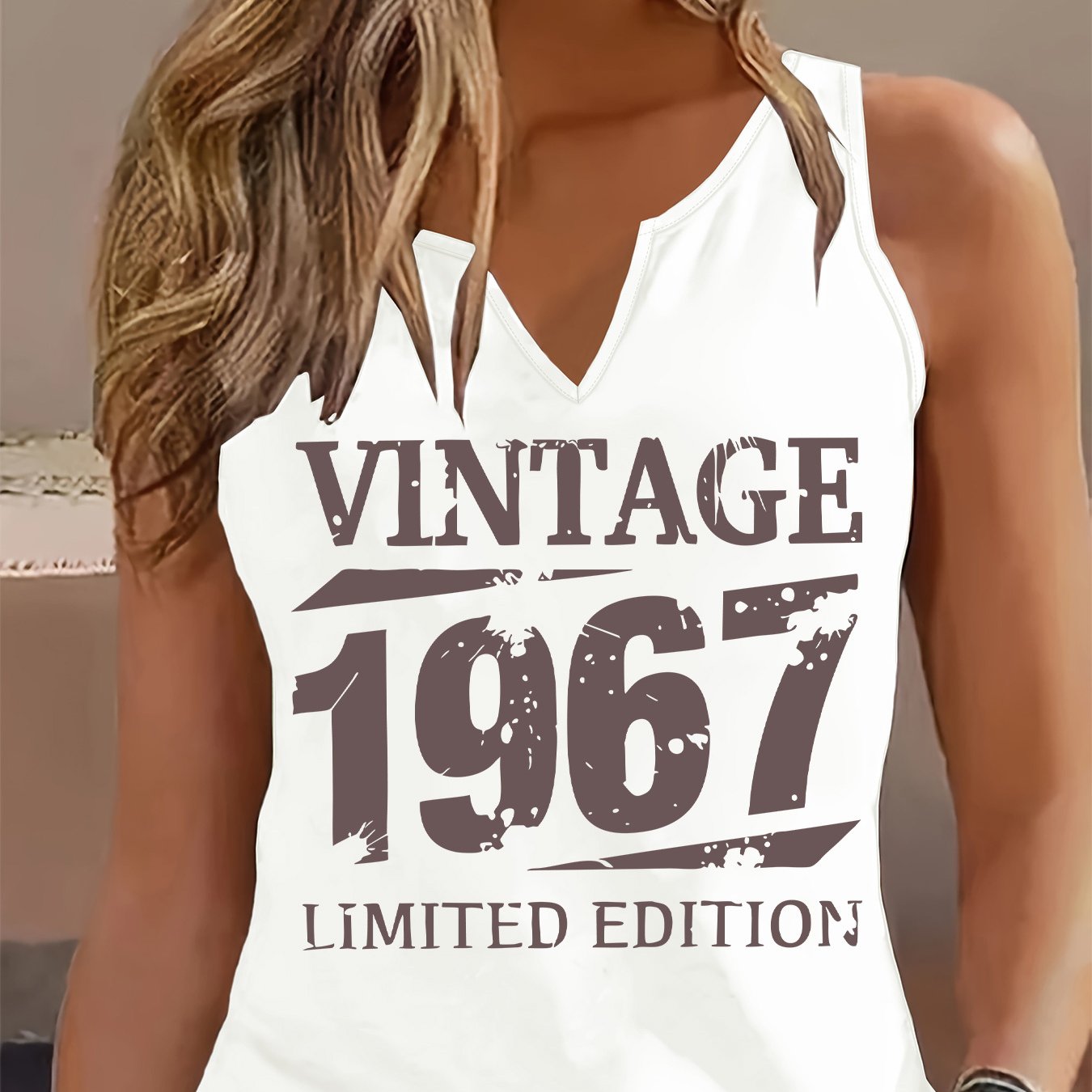 TEMU Graphic Print Tank Top, Sleeveless Casual Top For Summer And Spring, Women's Clothing