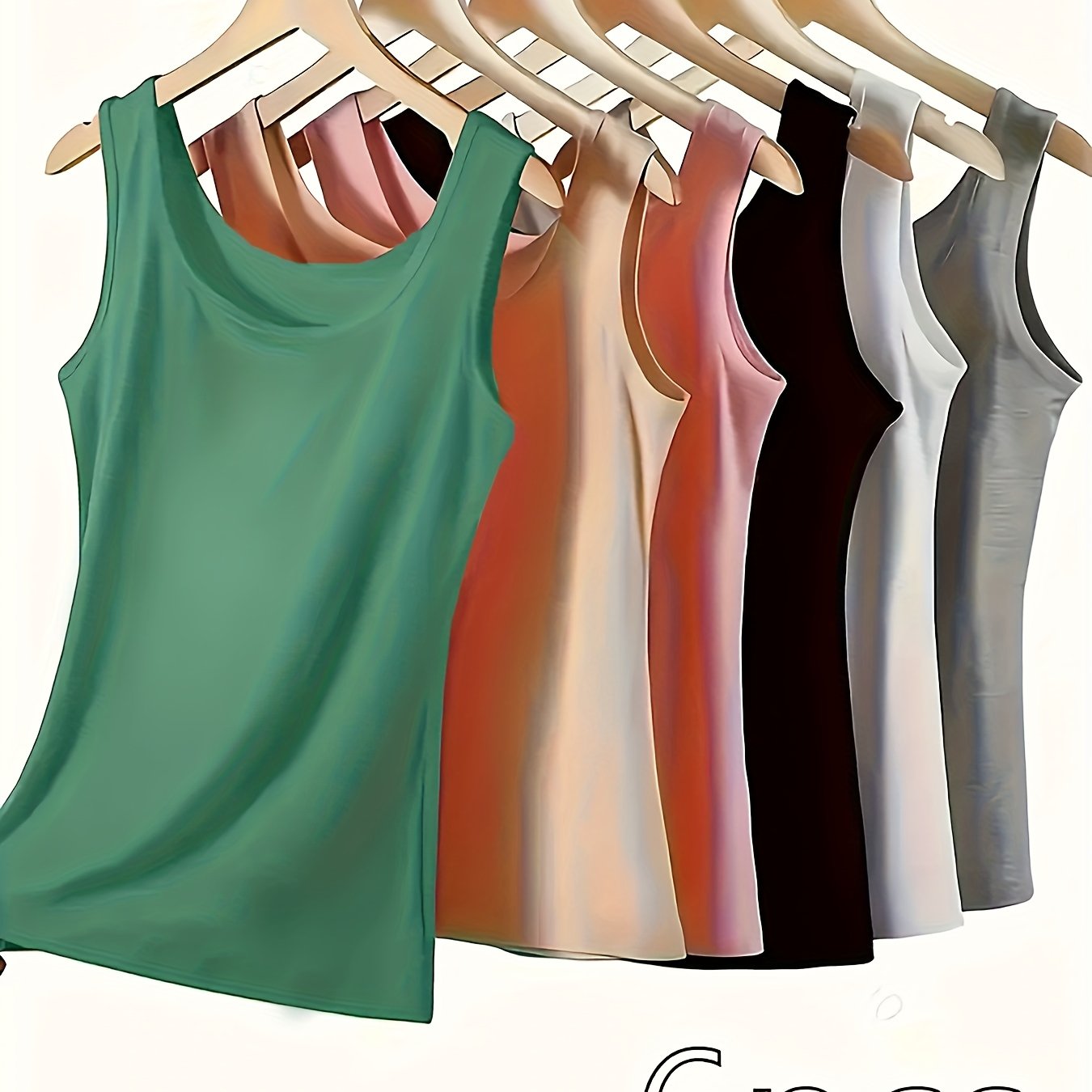 TEMU 6pcs Women's Top, Made Of Solid Color, Simple, Versatile, Comfortable And Breathable Fabric, Is A Base Layer For Casual And