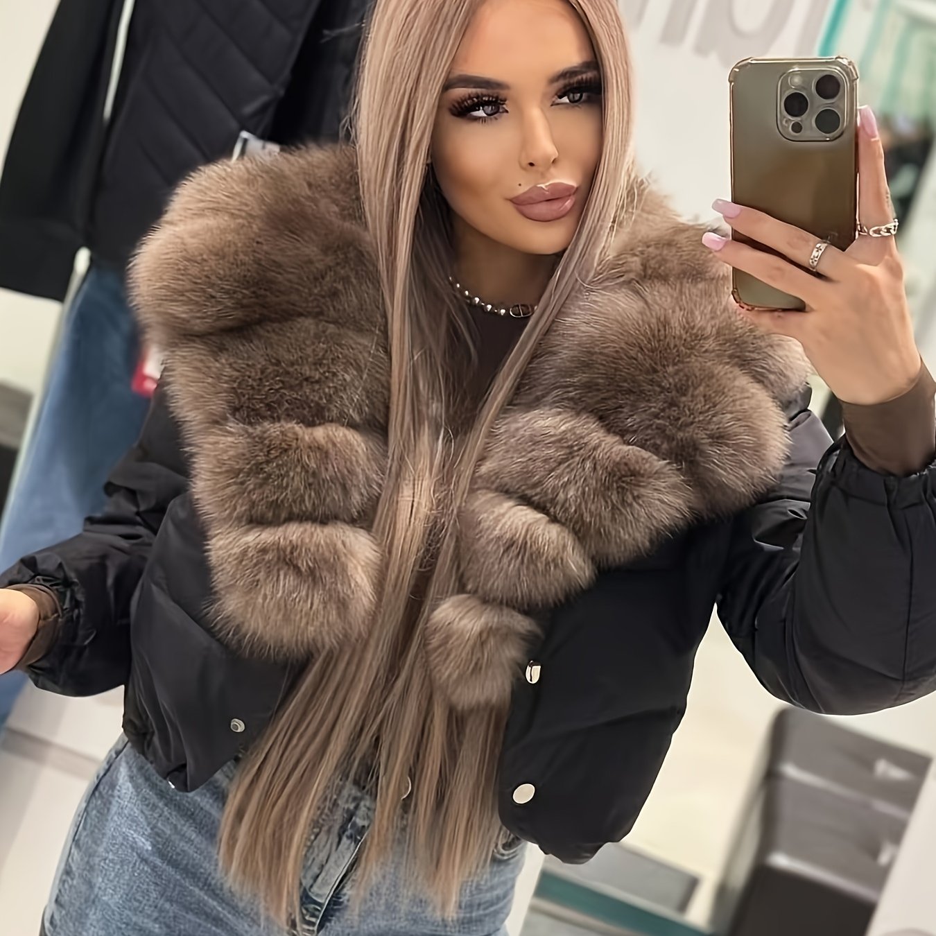 [ Large Coat]2025 Autumn And Winter Warm Short Coat European And Versatile Jacket
