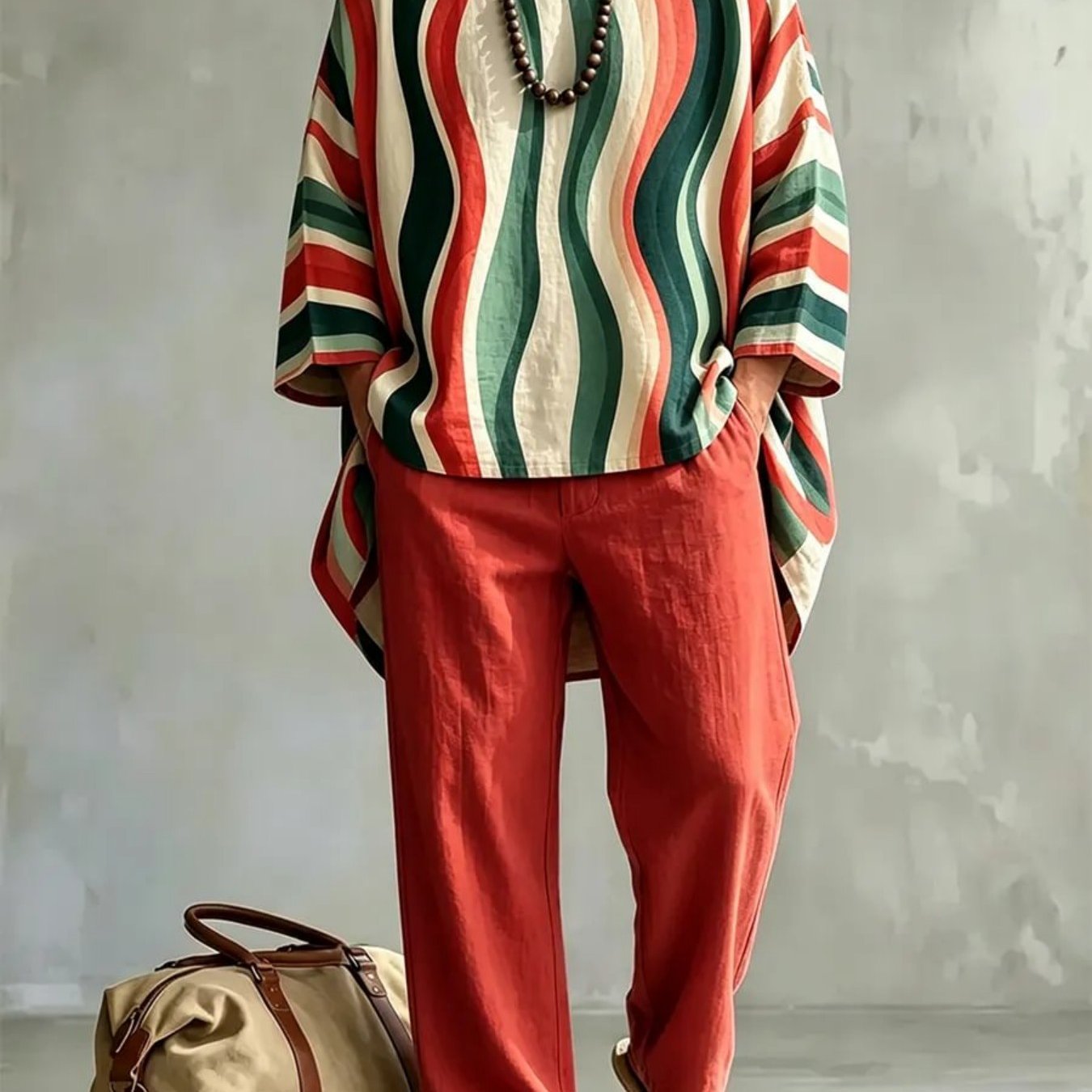 Fashionable Spring And Summer 's Lazy Casual 2pcs Set, Flat Outfit, Loose-, Straight-leg Pants For Daily, Street, And Travel Wear, Chinese Size, Please Check The Size Guide