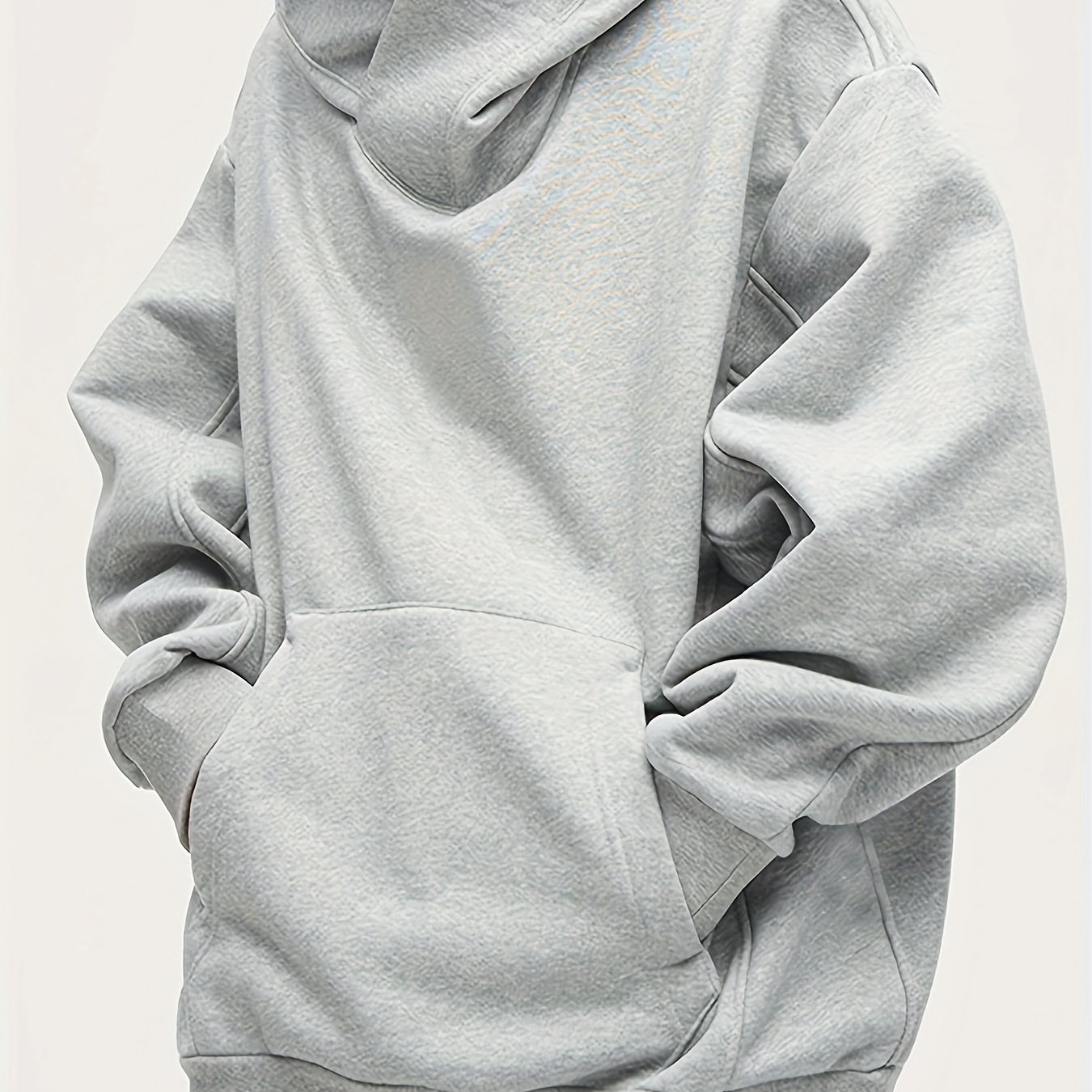 TEMU Hooded Neck And Long Sleeve Sweatshirt With Fleece And Drop Shoulder, Trendy And Fashionable Hoodie For Leisurewear