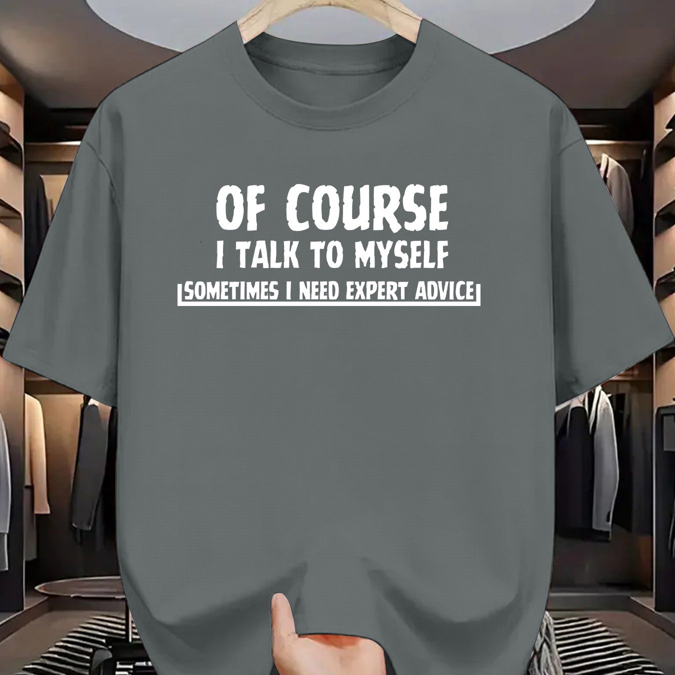 TEMU Classic Crew Neck T-shirt With Humorous Print Design, For Everyday Casual Wear
