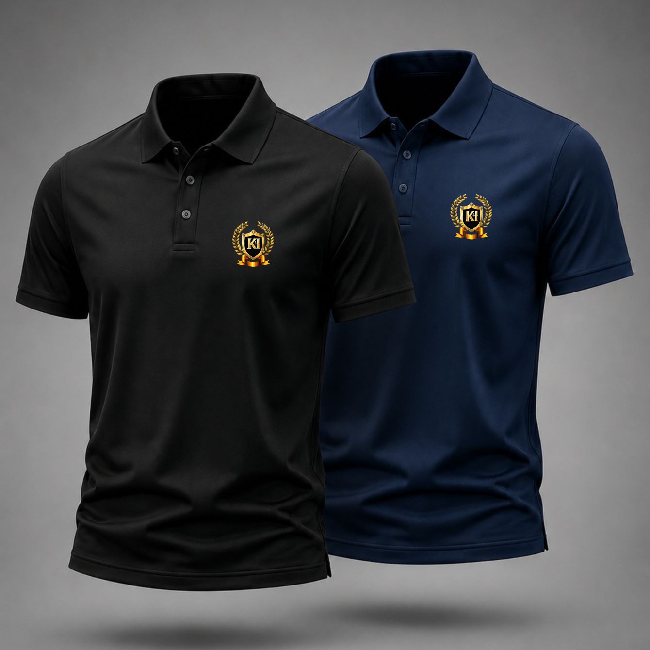 TEMU 2pcs Men's Shirt Set Emblem Print Cotton Blend Shirts Classic Business Men's Summer Office Work Wear Gift For Colleagues