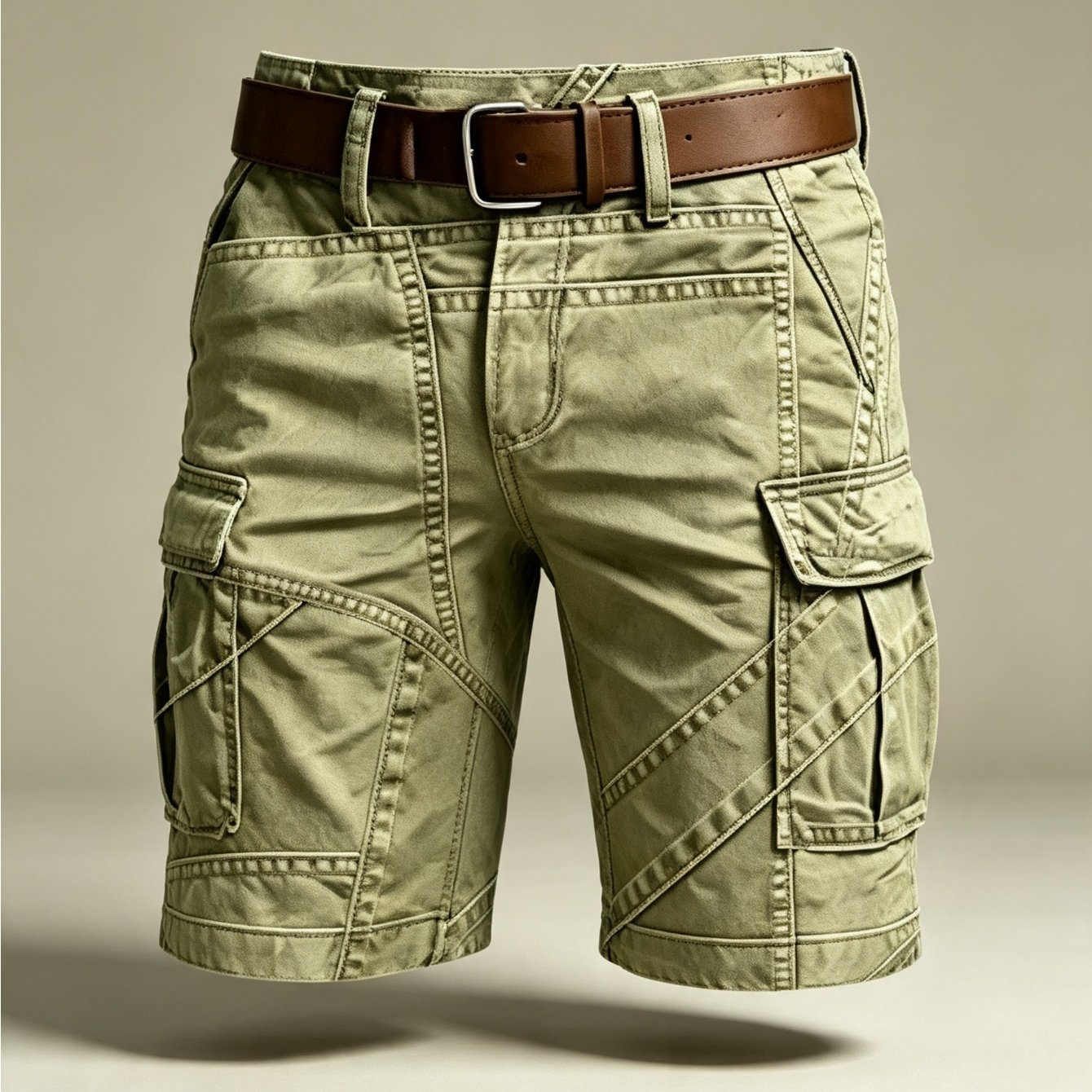 Men's Workwear Shorts, Loose Straight Fit, , Suitable For Summer Casual Wear, , Outdoor Sports Wear (single Pants Do Not Belt)