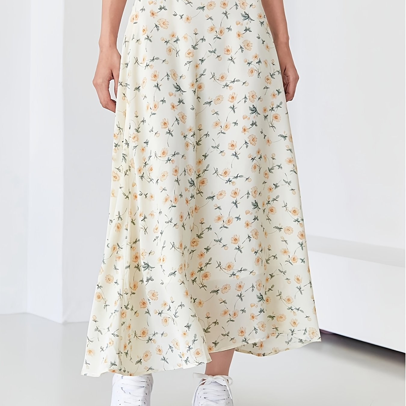 TEMU 1pc Cute Fashion Casual Floral Print Skirt, Suitable For Vacation Outing And Dates