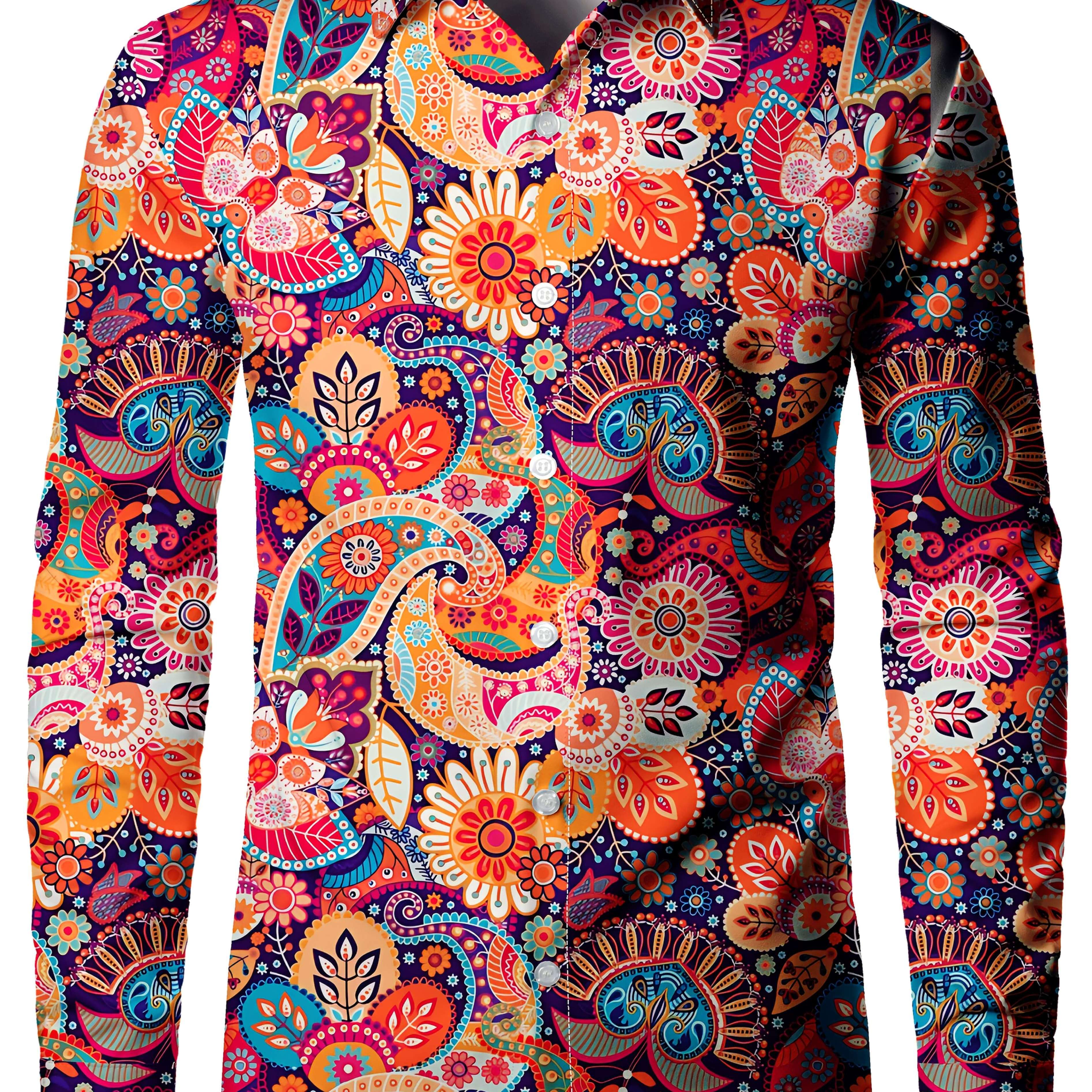Men's Fashion Vacation Long Sleeve Printed Shirt