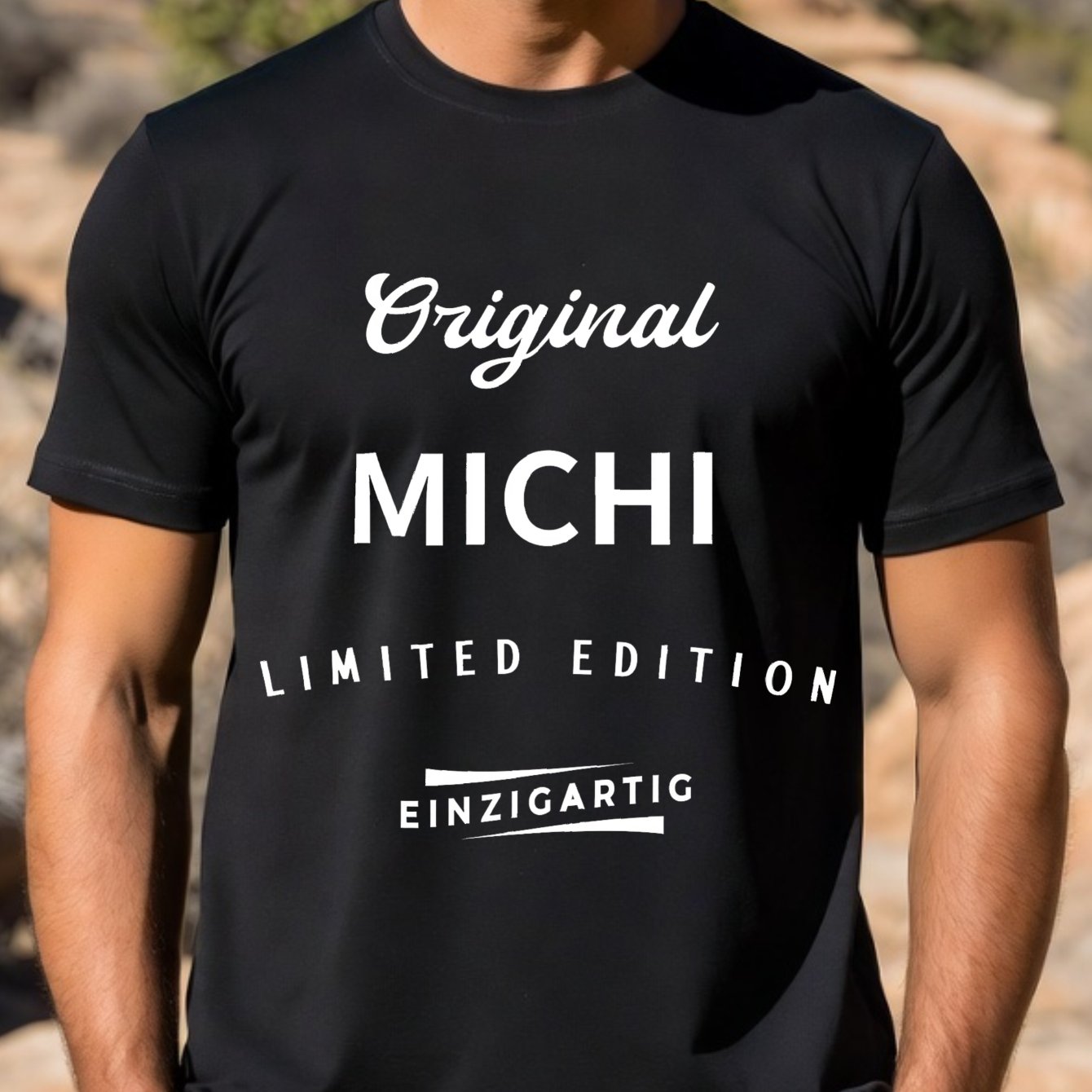 Image of Men's Edition Brand Logo T-shirt - Lightweight , Lettering Print, Regular Neck Short Sleeve Tee For Casual & Formal Wear - Everyday Essential With Logo Design, Machine Washable