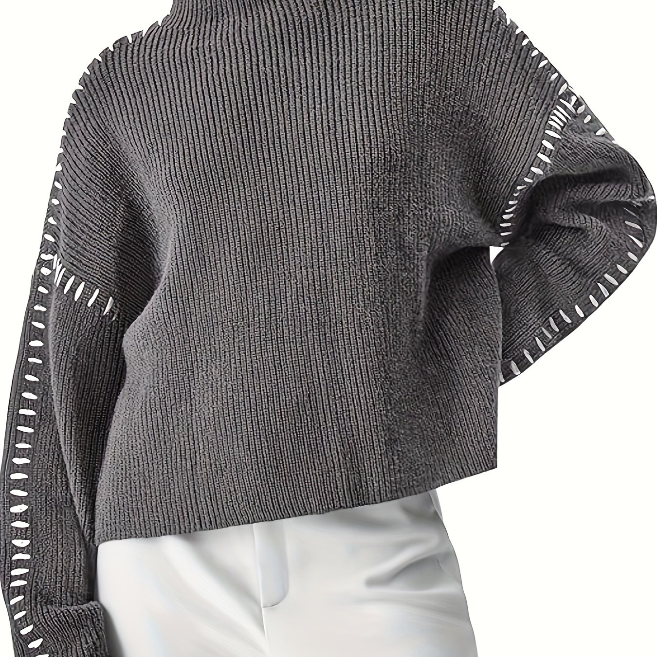 TEMU Women's Thick Autumn And Winter Sweater Casual Long Sleeve Round Neck Large Loose Pullover Sweater Top