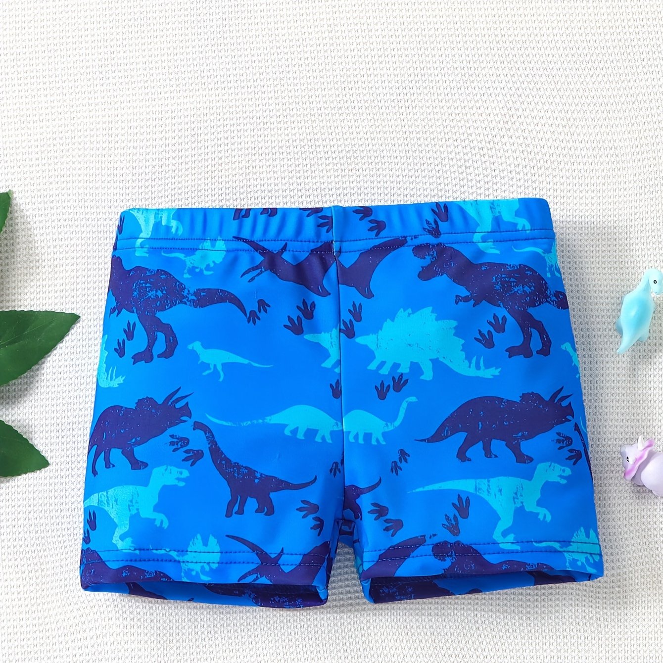 Boys' Summer Cartoon Dinosaur Print Fashion Vacation Swim Trunks Suitable For Children Outdoor