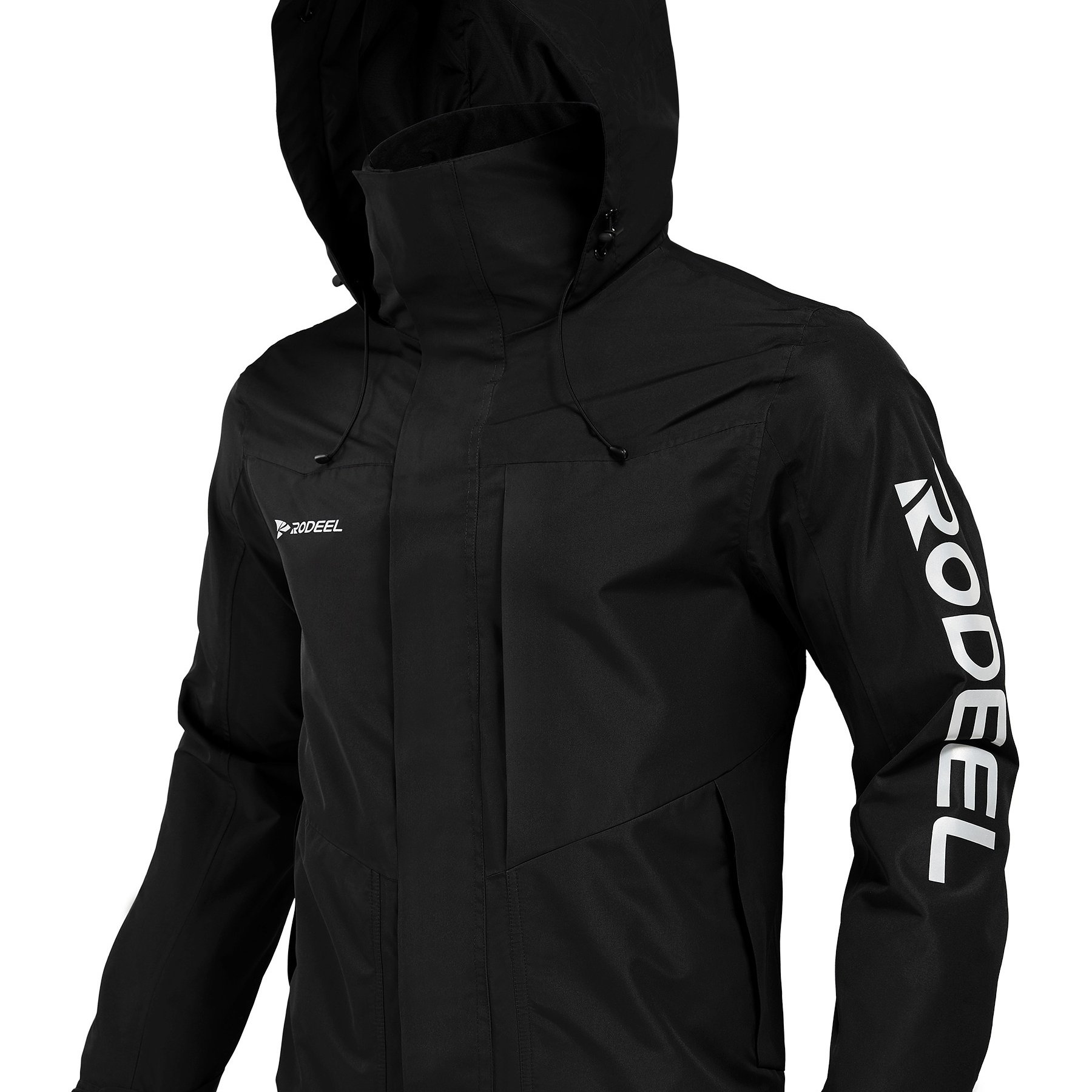 Waterproof Hooded Jacket Men Reflective Design Breathable - Temu