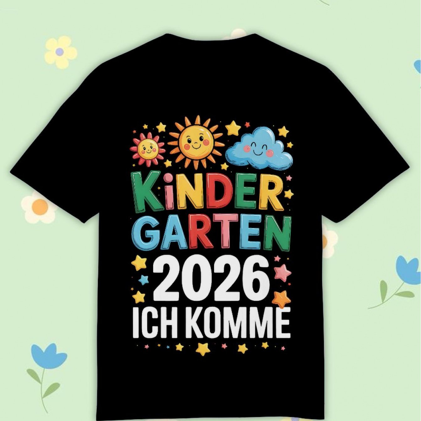 Kindergarten 2026 T-shirt With German Text 'ich Komme- Nursery'[german Language] Comfortable Casual Crew Neck Tee For Boys And Girls T Shirt, 200g