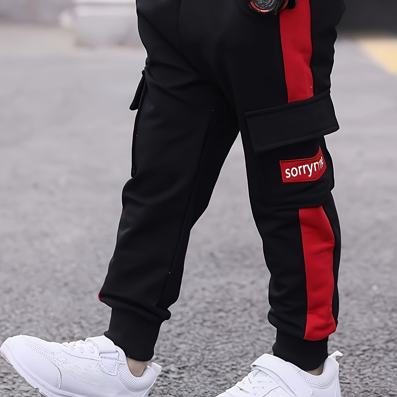 Image of Kid's Casual Jogger Pants, Letter Print Elastic Waist Trousers, Boy's Clothes For , Perfect For Outdoor