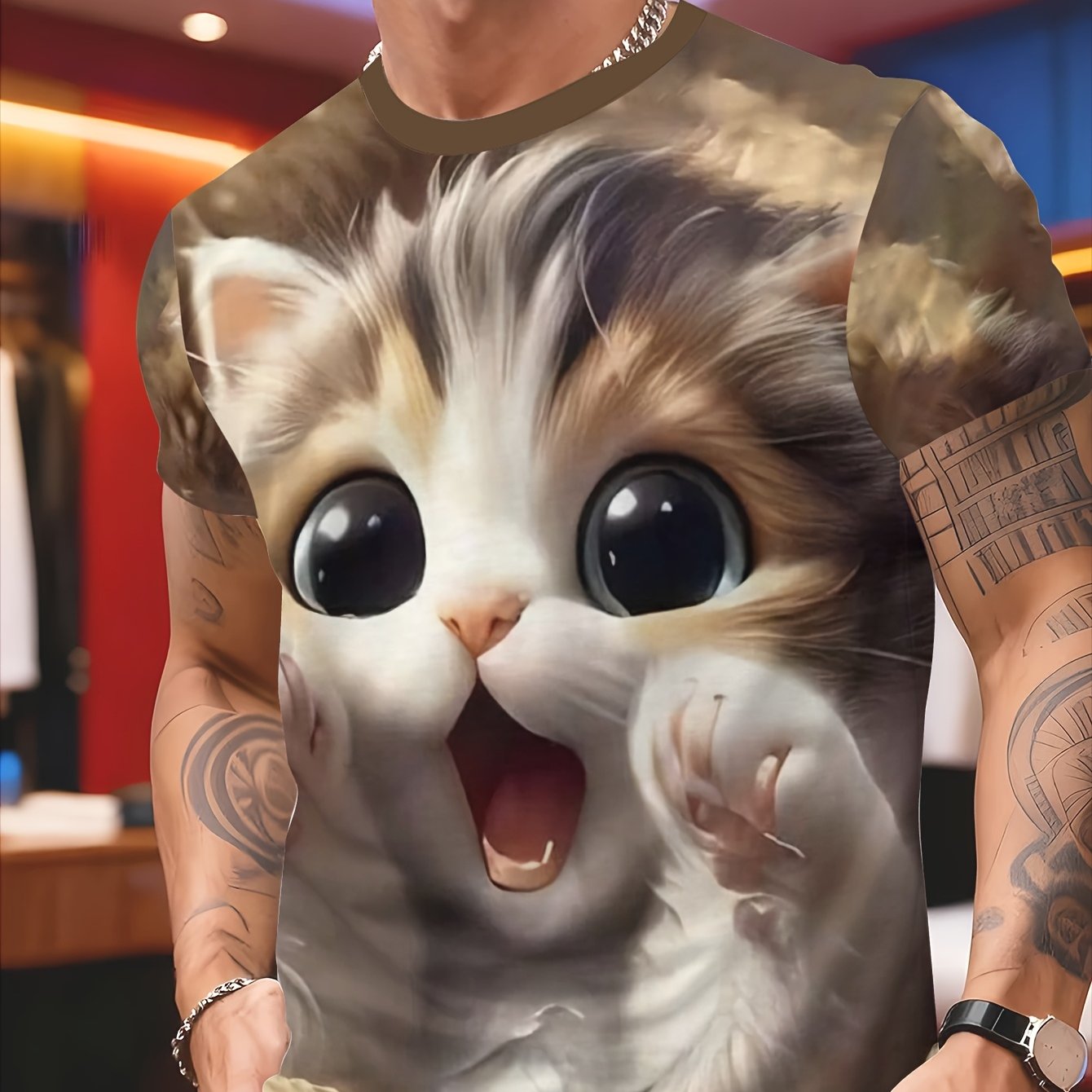 TEMU Novelty Men's 3d Print Fashion T-shirt