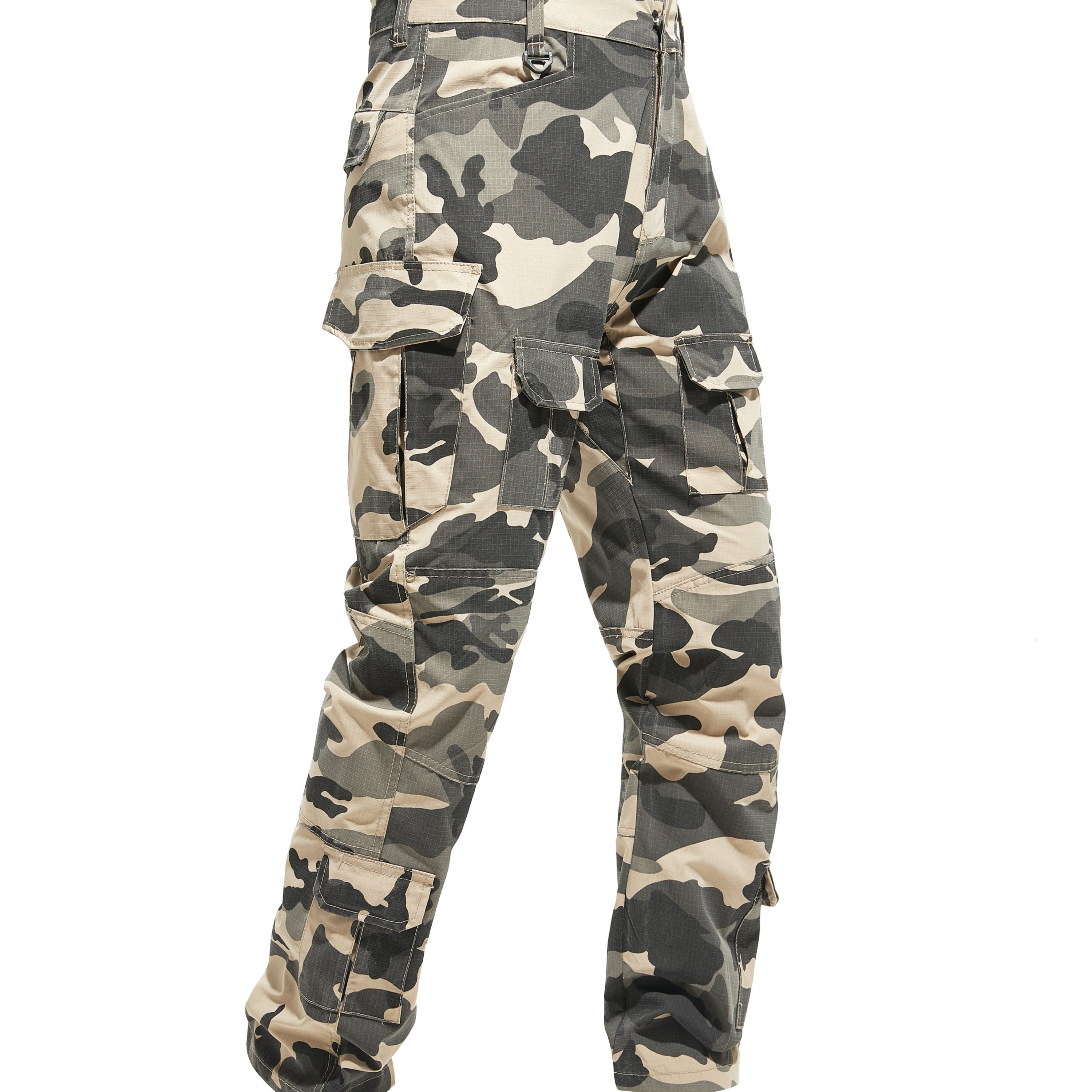 Large Size, Men's Camouflage Outdoor Multi-pocket Tactical Overalls Are Suitable For Camping, Fishing, Mountaineering, Hunting And Other Outdoor Leisure Activities, Plus Size
