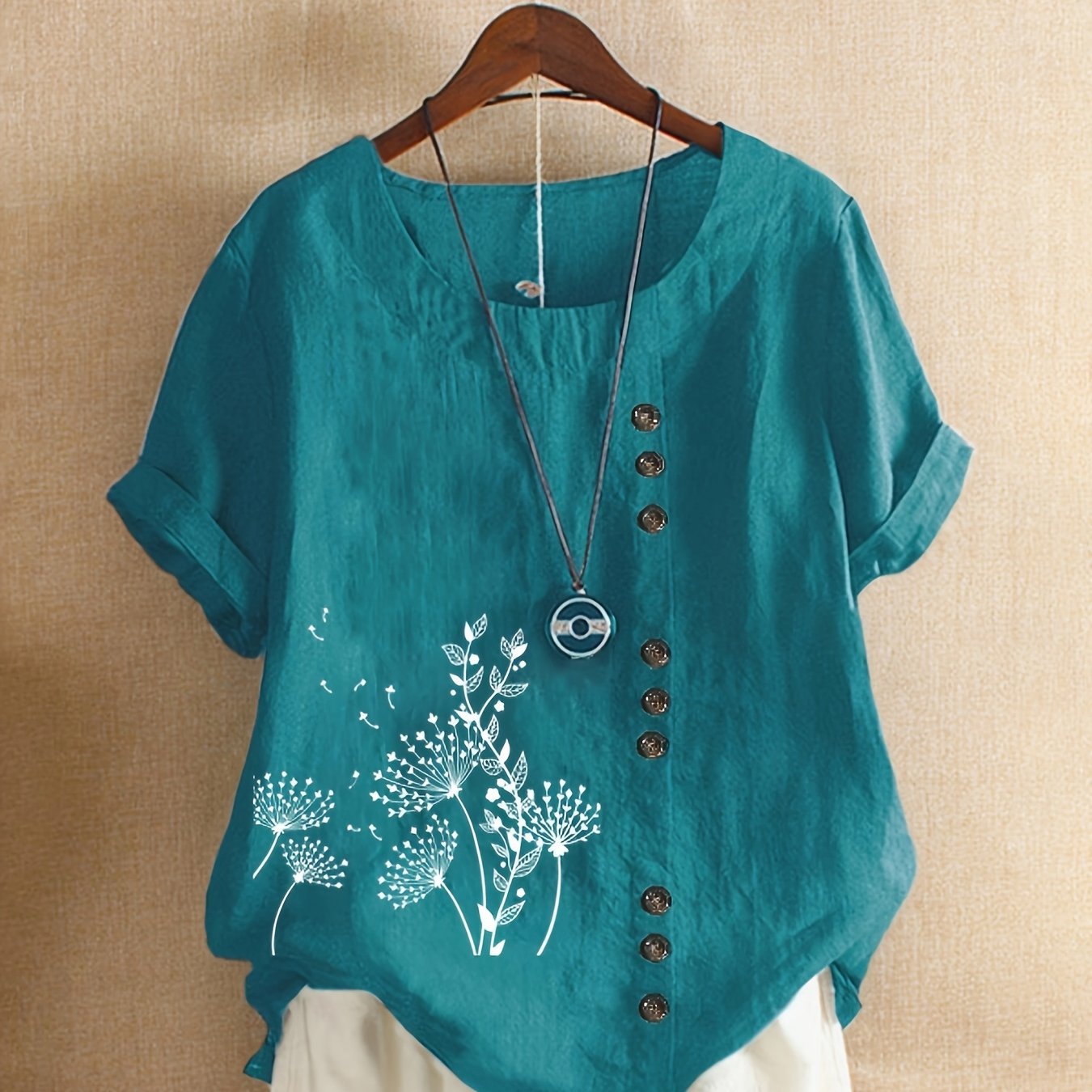 Holiday Dandelion Print Top