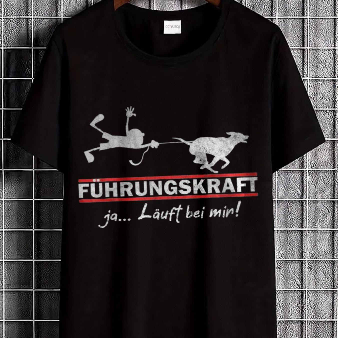 With Dog Pulling For Man And Leader Text Casual Wear Plus Size