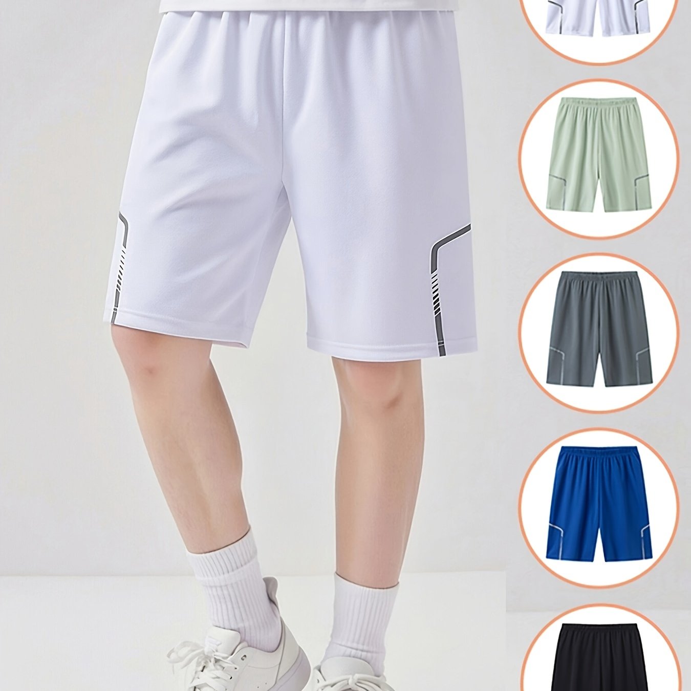 TEMU Set di 5 pantaloncini da teenager, pantaloni estivi con stampa a punti per , elastico in vita, pantaloncini larghi, pantaloni sportivi da a rete