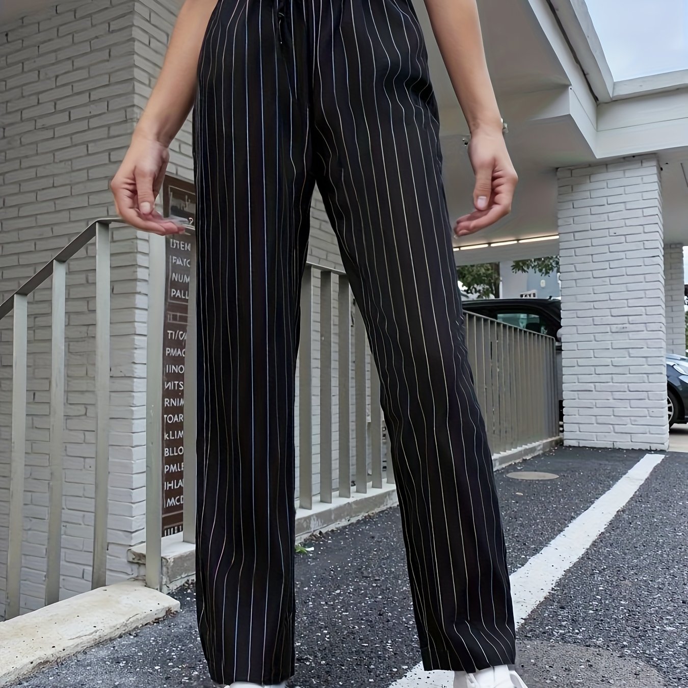Black Striped Trousers