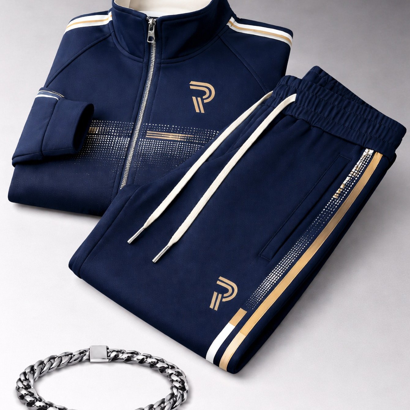 TEMU 2026 Suit Three-piece Set With Free Bracelet, Featuring A Stylish , Perfect For Casual . Stay Comfortable And Trendy With This Versatile Set,