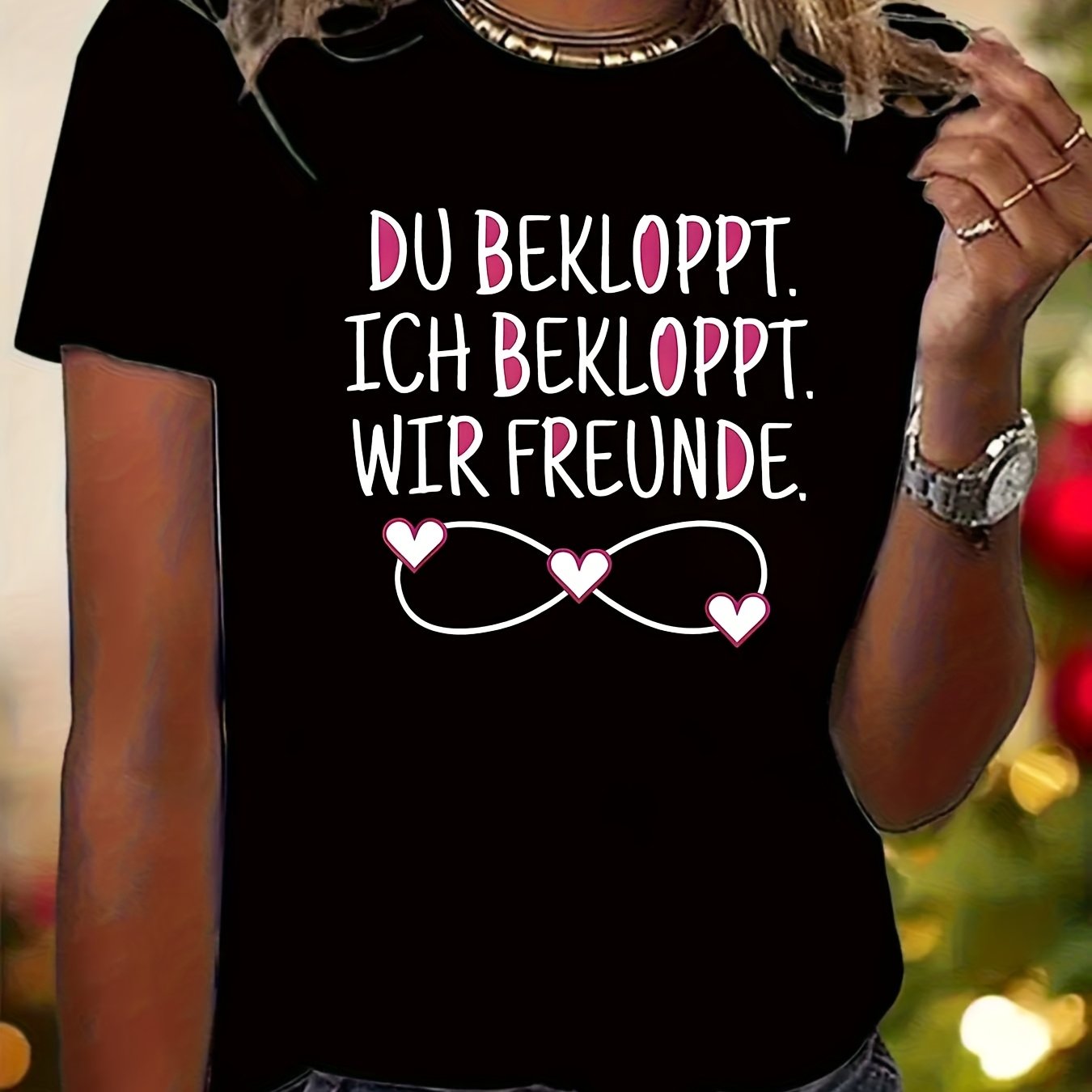 E-shop 1 Stück Kurzarm-T-Shirt für und Paare mit bedrucktem Textdesign, geeignet für den , ein perfektes Geschenk für Feiertage und Geburtstage