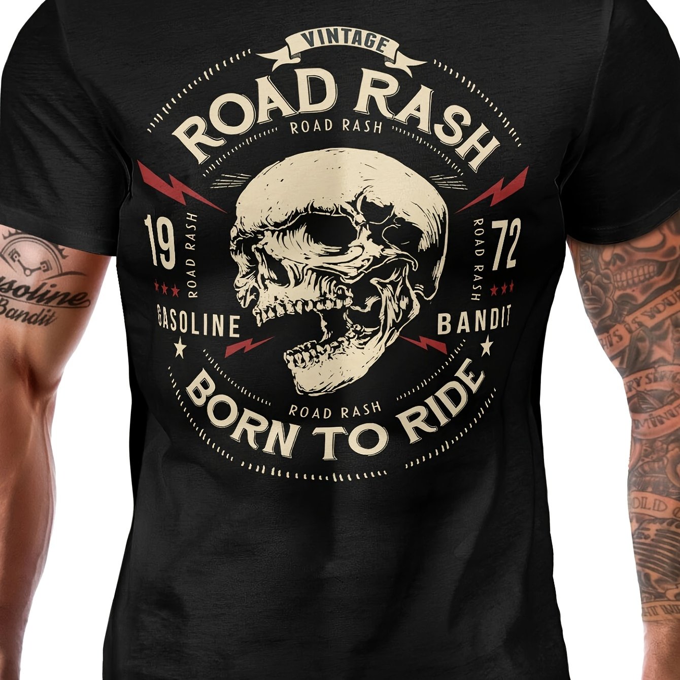 Gasoline Vintage Bike Biker Men's Short Sleeve
