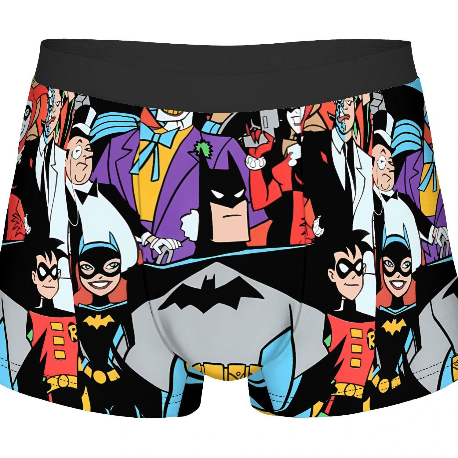 TEMU Batman Black Border Underwear Polyester Underpants 2d Print Design