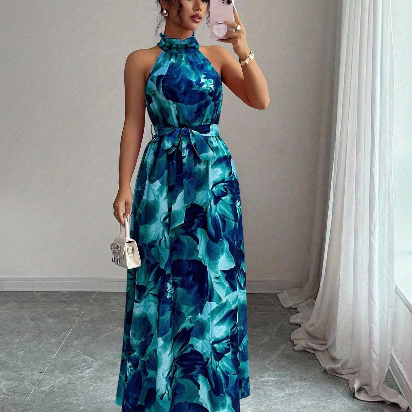 E-shop Pendler-Urlaub-Druck Damenkleid, Elegantes Partykleid, Date Night, Einteiler für , Neujahrs-Alltagskleidung, Party