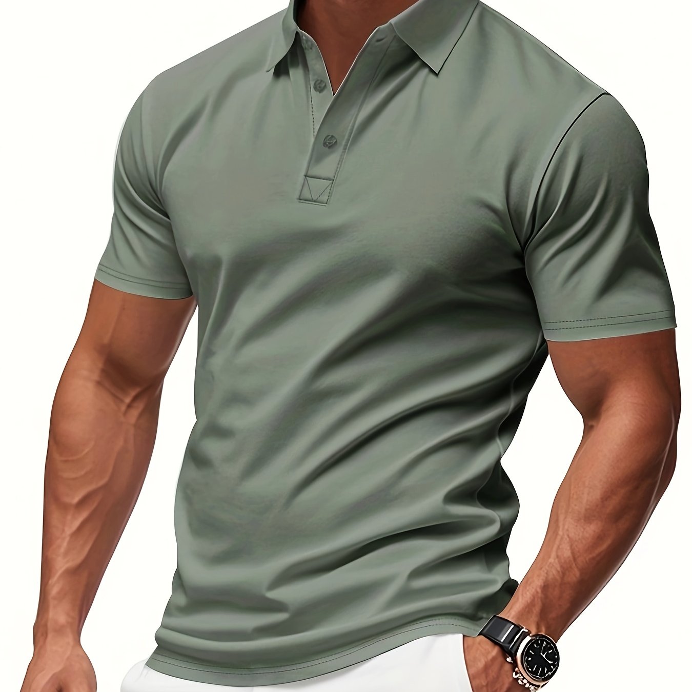 TEMU Summer Unisex Casual Knit Shirt | Shirt | Quick-dry T-shirt | Commuter Work Shirt | Promotional Shirt | Short-sleeve Suitable Gift